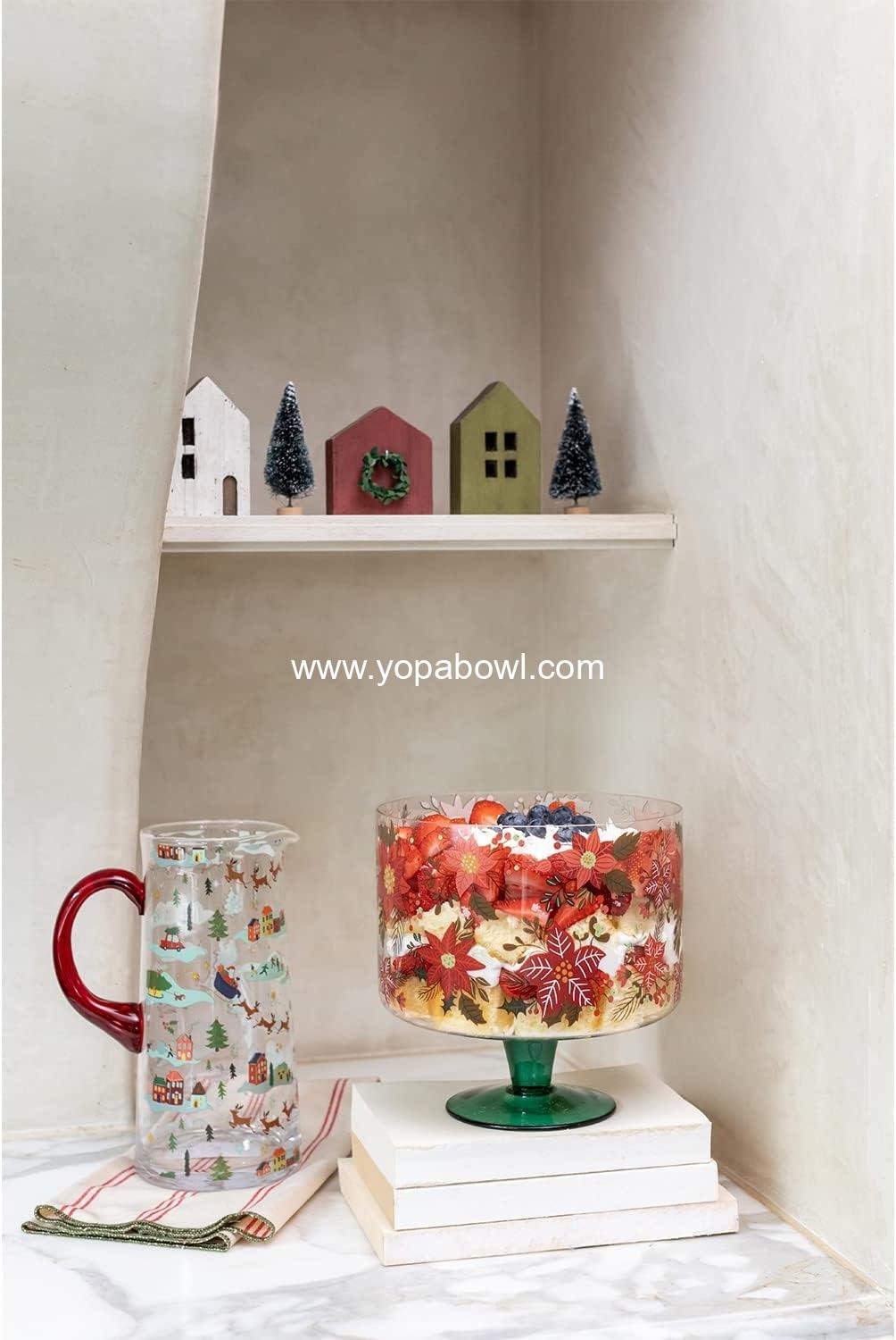 Wholesale Poinsettia Glass Trifle Bowl - 8.25