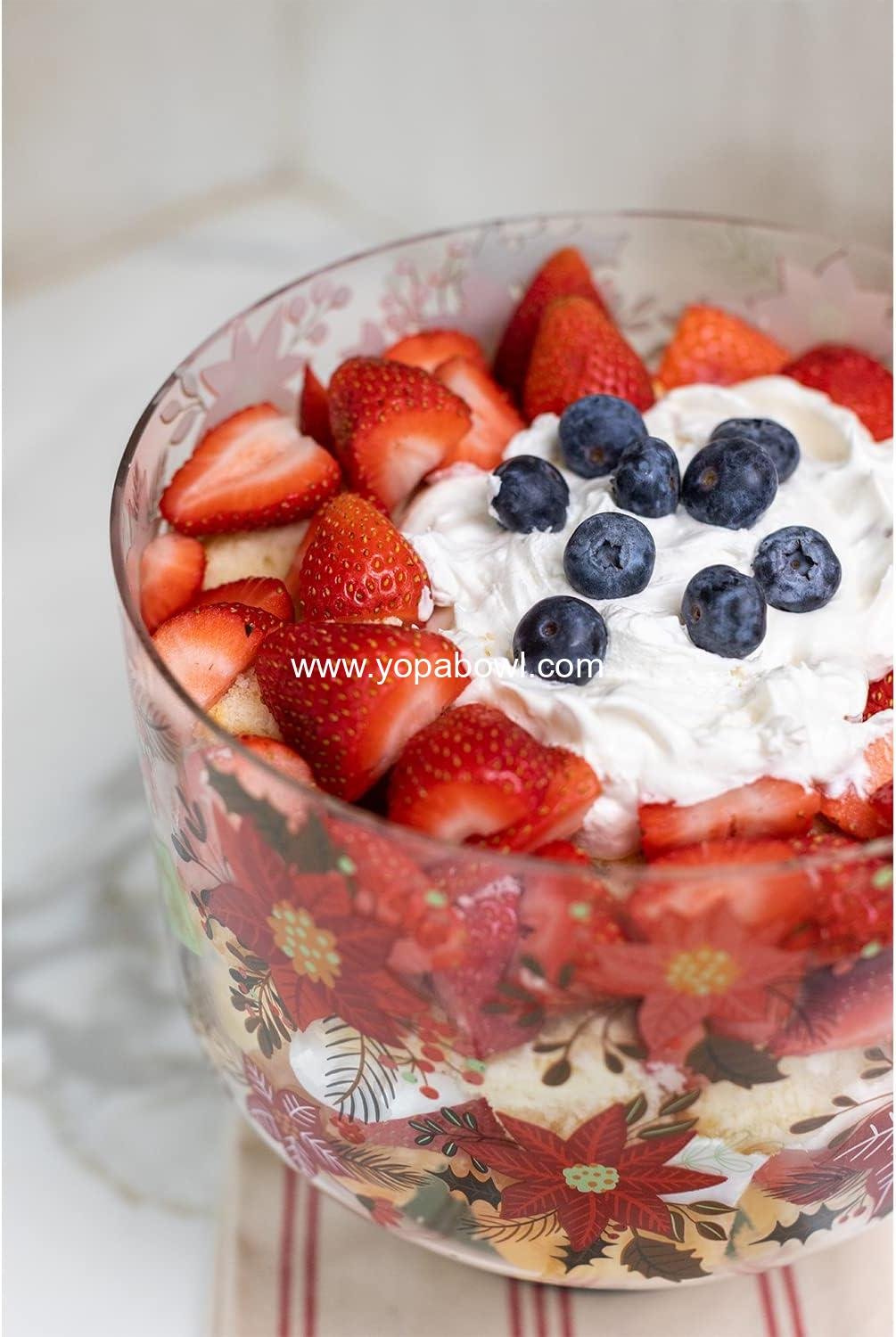 Wholesale Poinsettia Glass Trifle Bowl - 8.25