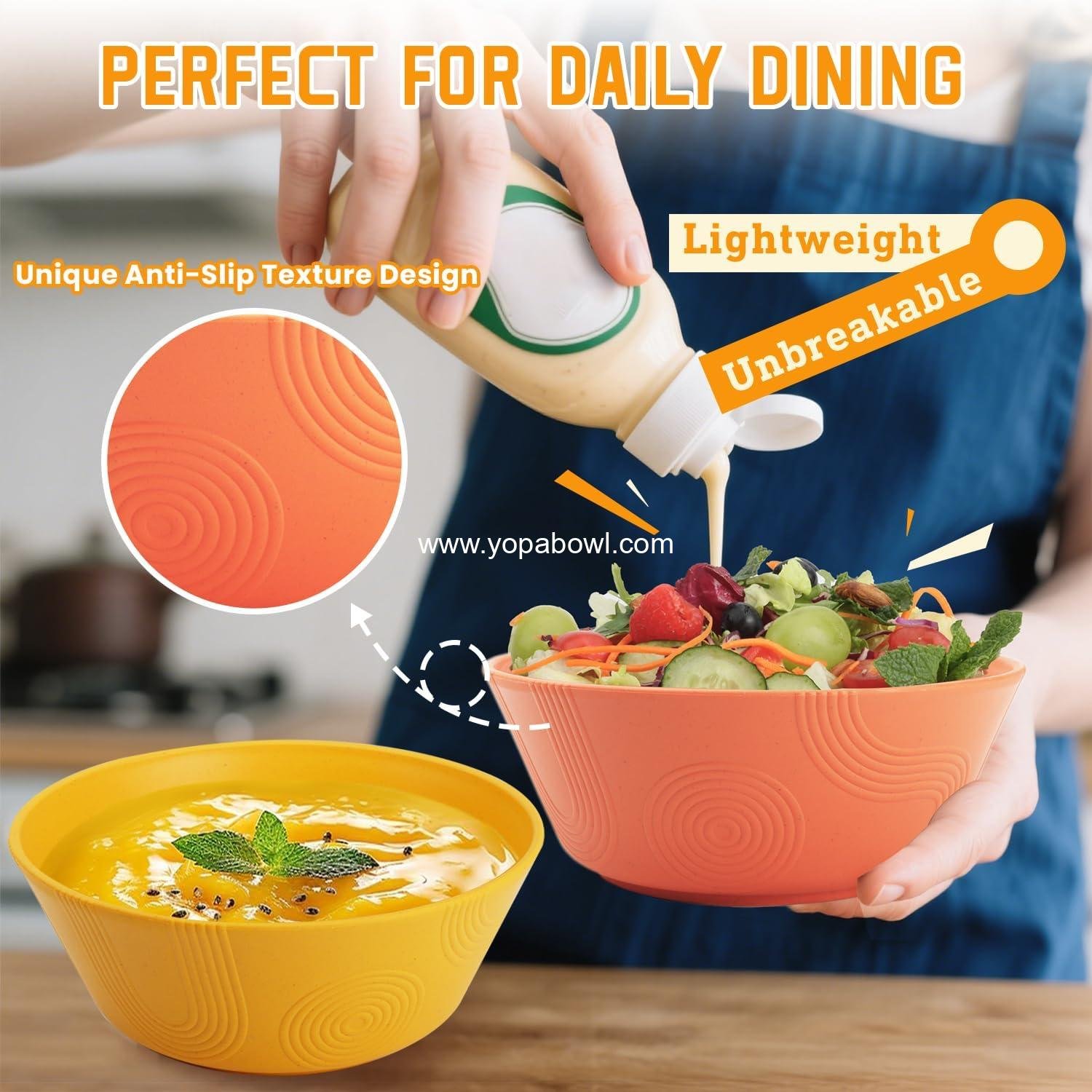 Wholesale Unbreakable Cereal Bowls - 36oz Wheat Straw Textured Plastic Bowls, Microwave and Dishwasher Safe, Ideal for Soup, Popcorn, Ramen, Salad, Multi-Color, 6 PCS - Factory Wholesale Unbreakable Cereal Bowls - 36oz Wheat Straw Textured Plastic Bowls, Microwave and Dishwasher Safe, Ideal for Soup, Popcorn, Ramen, Salad, Multi-Color, 6 PCS - Factory