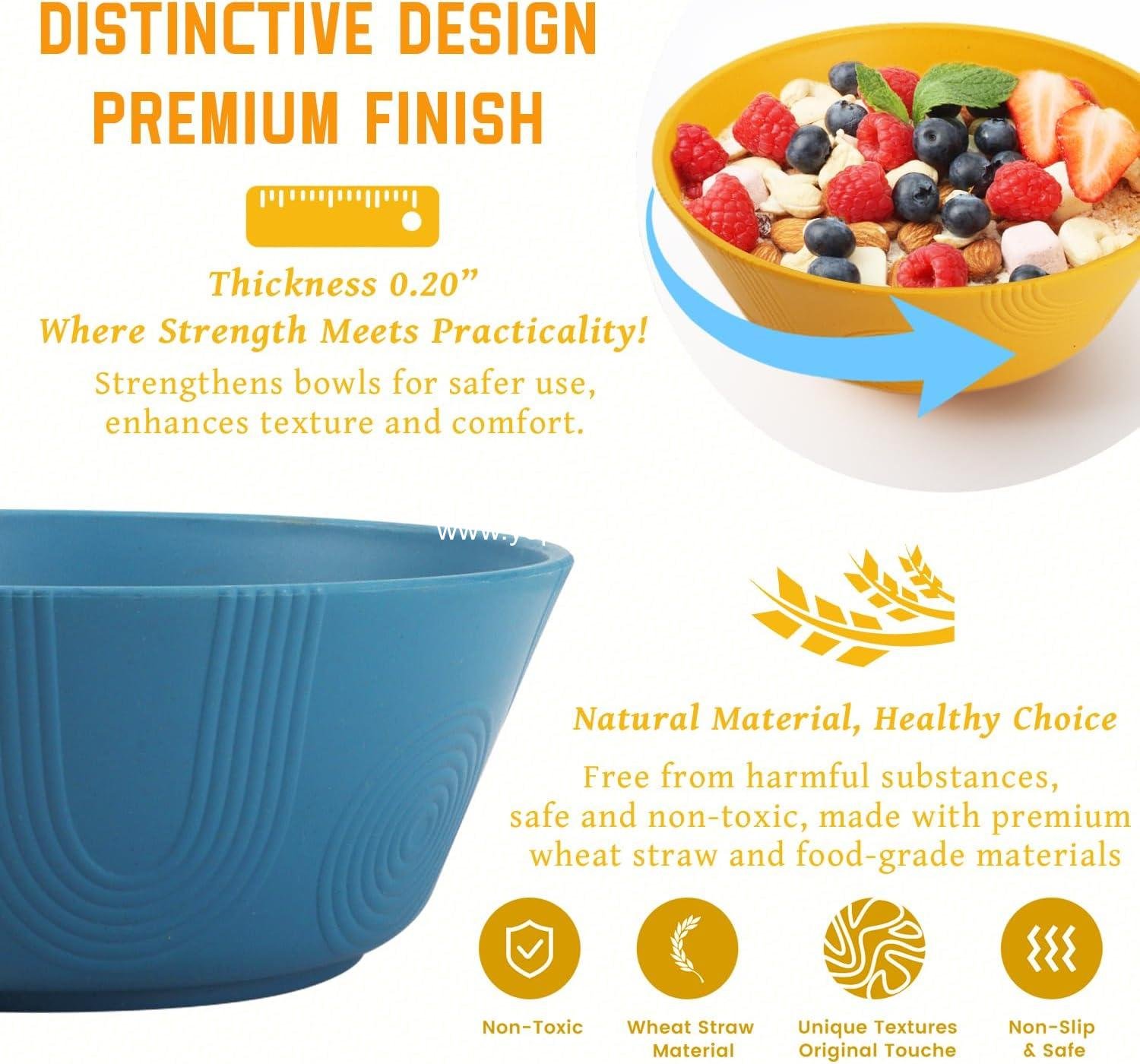 Wholesale Unbreakable Cereal Bowls - 36oz Wheat Straw Textured Plastic Bowls, Microwave and Dishwasher Safe, Ideal for Soup, Popcorn, Ramen, Salad, Multi-Color, 6 PCS - Factory Wholesale Unbreakable Cereal Bowls - 36oz Wheat Straw Textured Plastic Bowls, Microwave and Dishwasher Safe, Ideal for Soup, Popcorn, Ramen, Salad, Multi-Color, 6 PCS - Factory