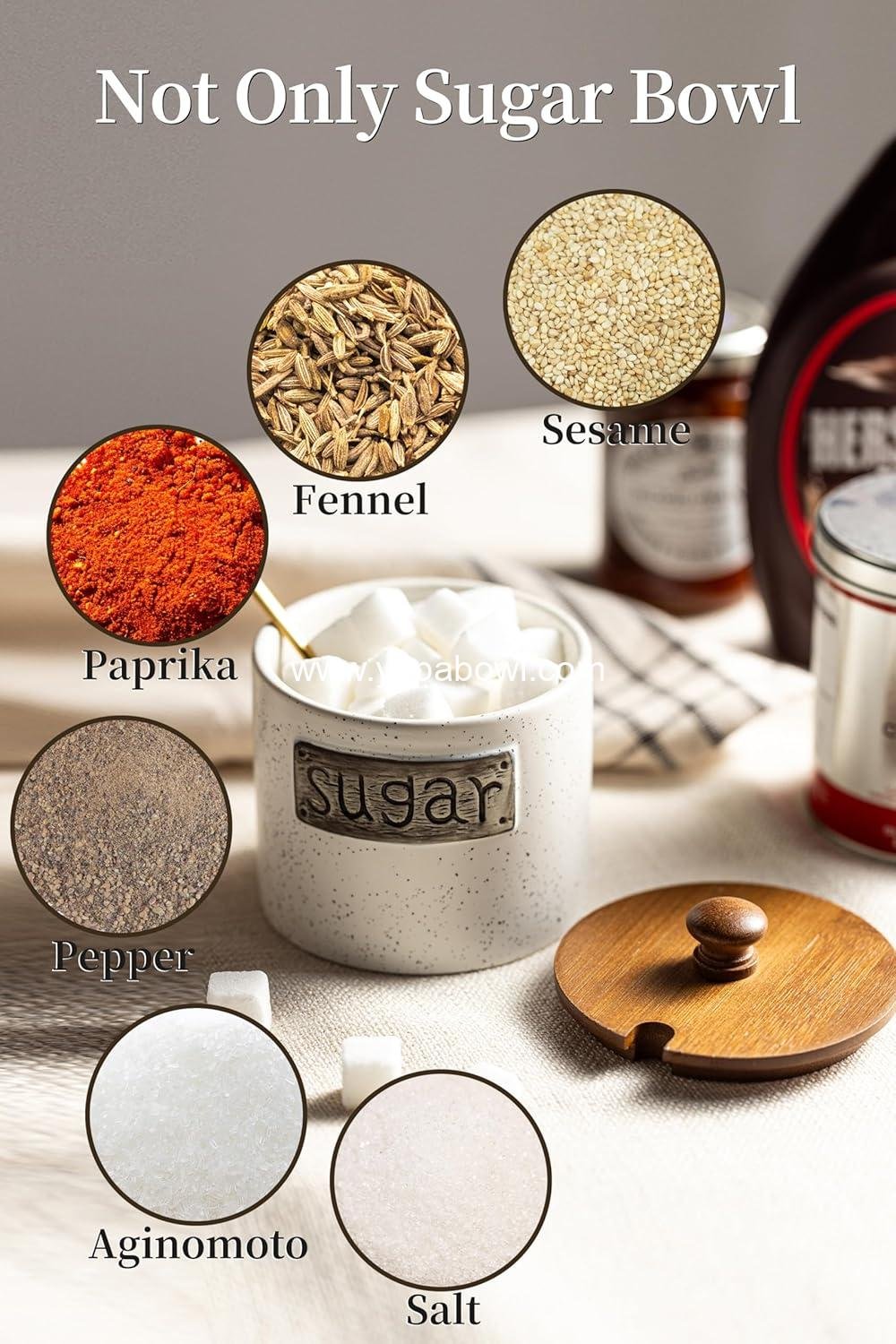 Wholesale Ceramic Sugar Bowl with Lid and Spoon, 15 OZ Sugar Holder for Coffee Bar Accessories, Sugar Jar for Countertop, Azucarera Farmhouse Kitchen, Factory