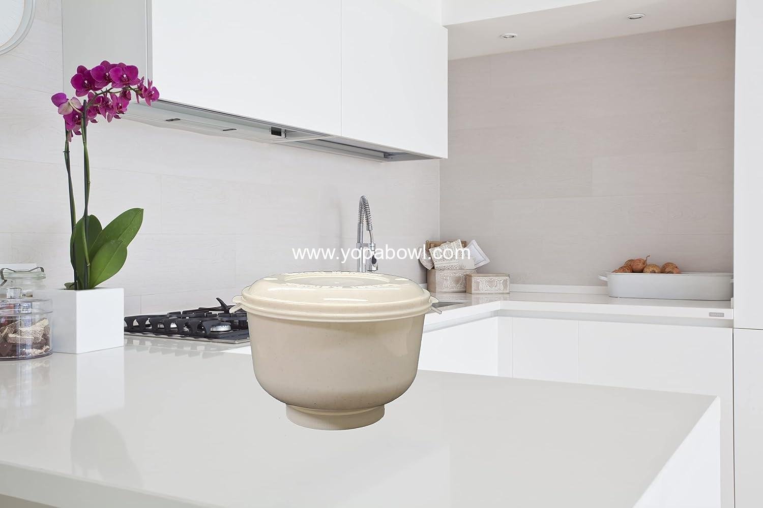 Wholesale Popcorn Bowl Set - Large Reusable Kernel Katcher with Lid, Sifter Shaker, and Separator, Dishwasher Safe, Made from Recycled Plastic with Handle (White Granite) Factory