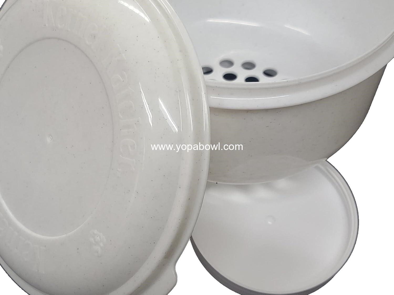 Wholesale Popcorn Bowl Set - Large Reusable Kernel Katcher with Lid, Sifter Shaker, and Separator, Dishwasher Safe, Made from Recycled Plastic with Handle (White Granite) Factory