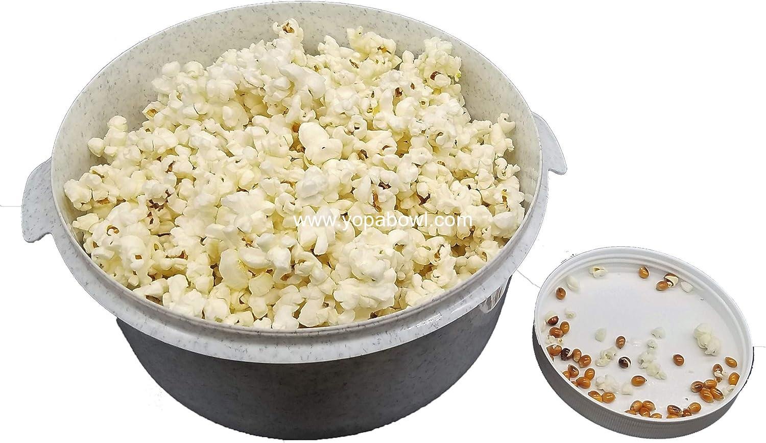 Wholesale Popcorn Bowl Set - Large Reusable Kernel Katcher with Lid, Sifter Shaker, and Separator, Dishwasher Safe, Made from Recycled Plastic with Handle (White Granite) Factory
