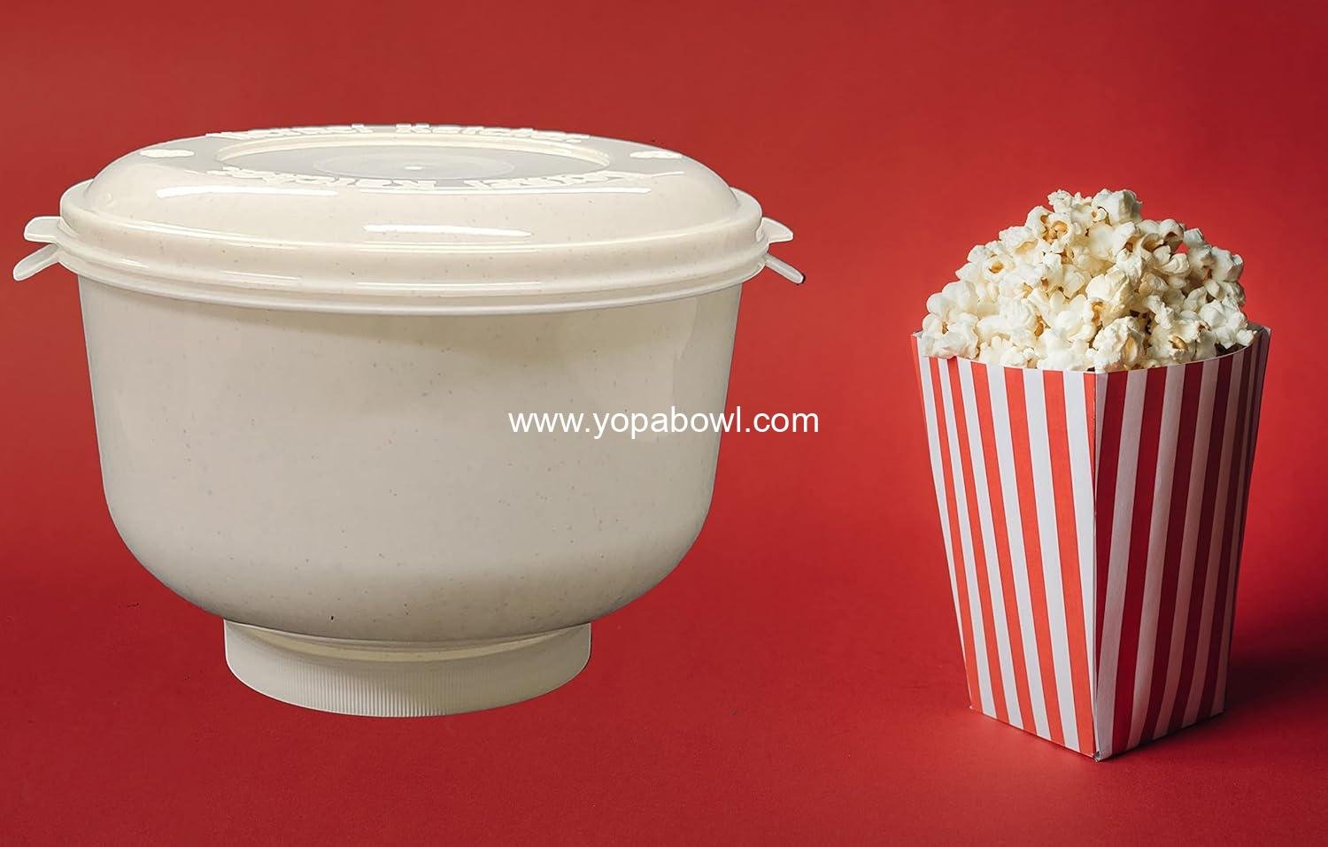 Wholesale Popcorn Bowl Set - Large Reusable Kernel Katcher with Lid, Sifter Shaker, and Separator, Dishwasher Safe, Made from Recycled Plastic with Handle (White Granite) Factory