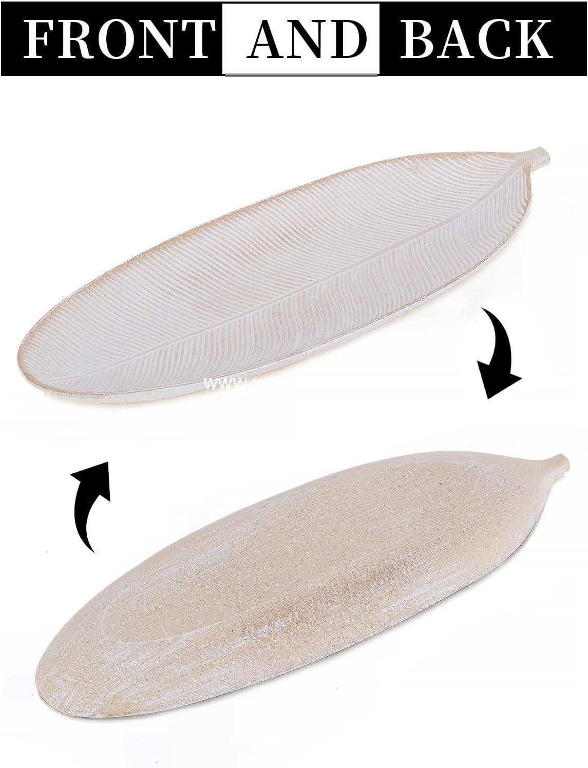 Wholesale Leaf Shaped Wooden Decorative Tray - Key Tray Decor Plate Bowl for Crystal Candle - Factory