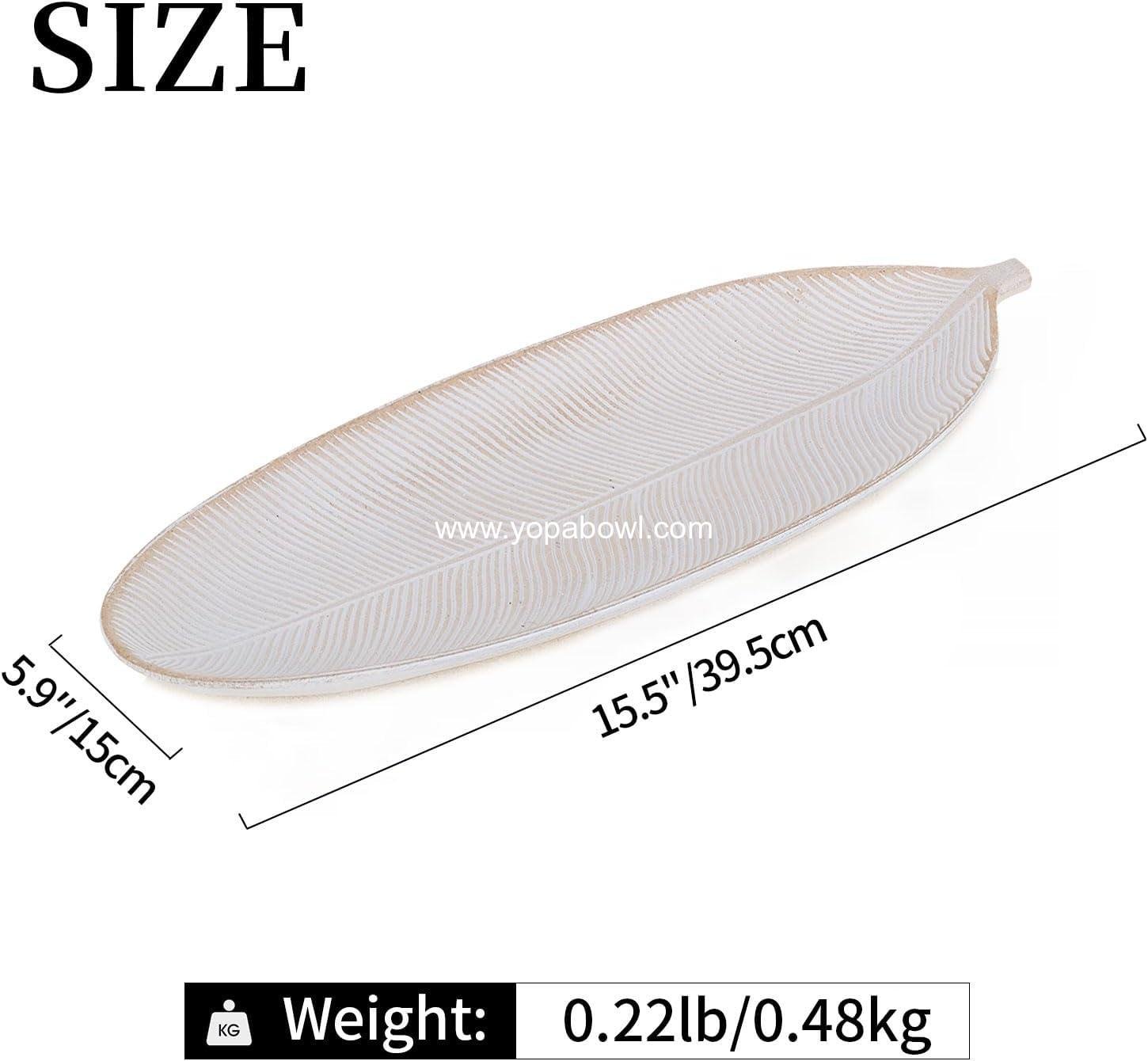 Wholesale Leaf Shaped Wooden Decorative Tray - Key Tray Decor Plate Bowl for Crystal Candle - Factory