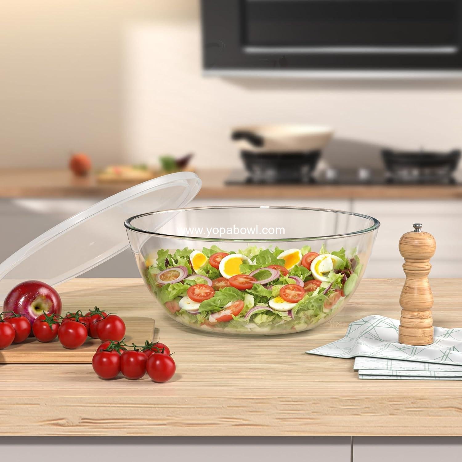 Wholesale 4.7 Qt Extra Large Clear Glass Mixing Bowls – Ideal for Salad, Cooking, and Bread Storage – Manufacturer