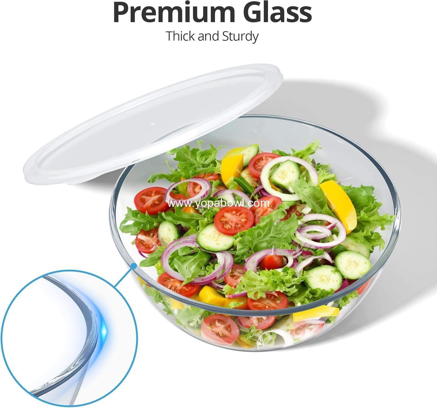 Wholesale 4.7 Qt Extra Large Clear Glass Mixing Bowls – Ideal for Salad, Cooking, and Bread Storage – Manufacturer
