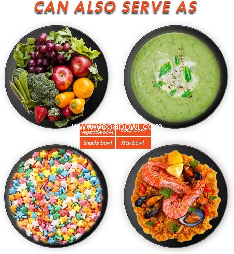 Wholesale Large Salad Bowl Set with Lid and Servers, Bamboo Salad Bowl with 4 Small Serving Bowls, 9.8-Inch Solid Kitchen Bowl for Fruits, Vegetables, and Pasta (Black) Factory