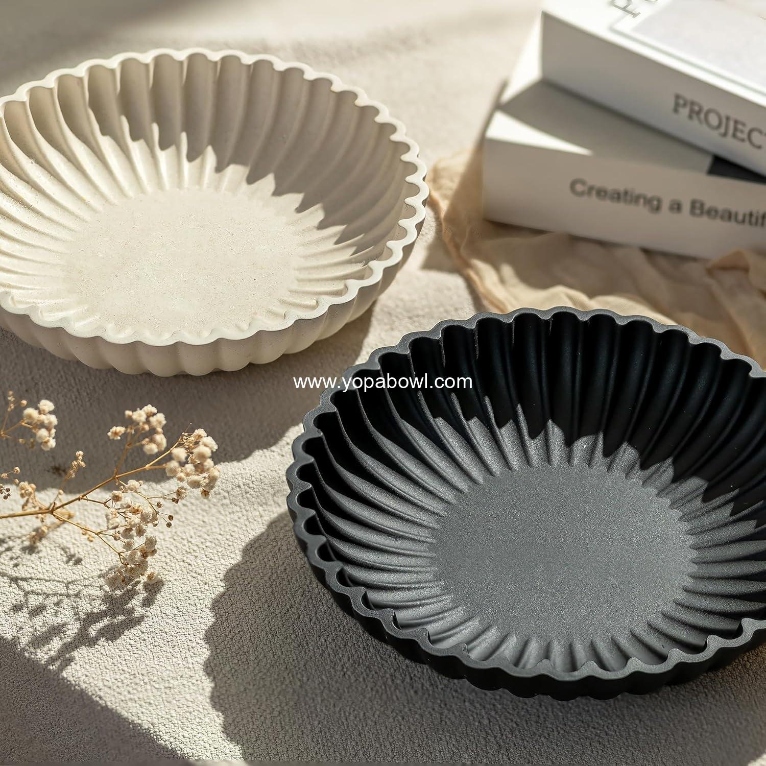 Wholesale Decorative Centerpiece Bowl: Large Scalloped Fruit Bowl for Home Dining Kitchen Counter, Ruffle Key Tray for Living Entryway Coffee Table, Factory