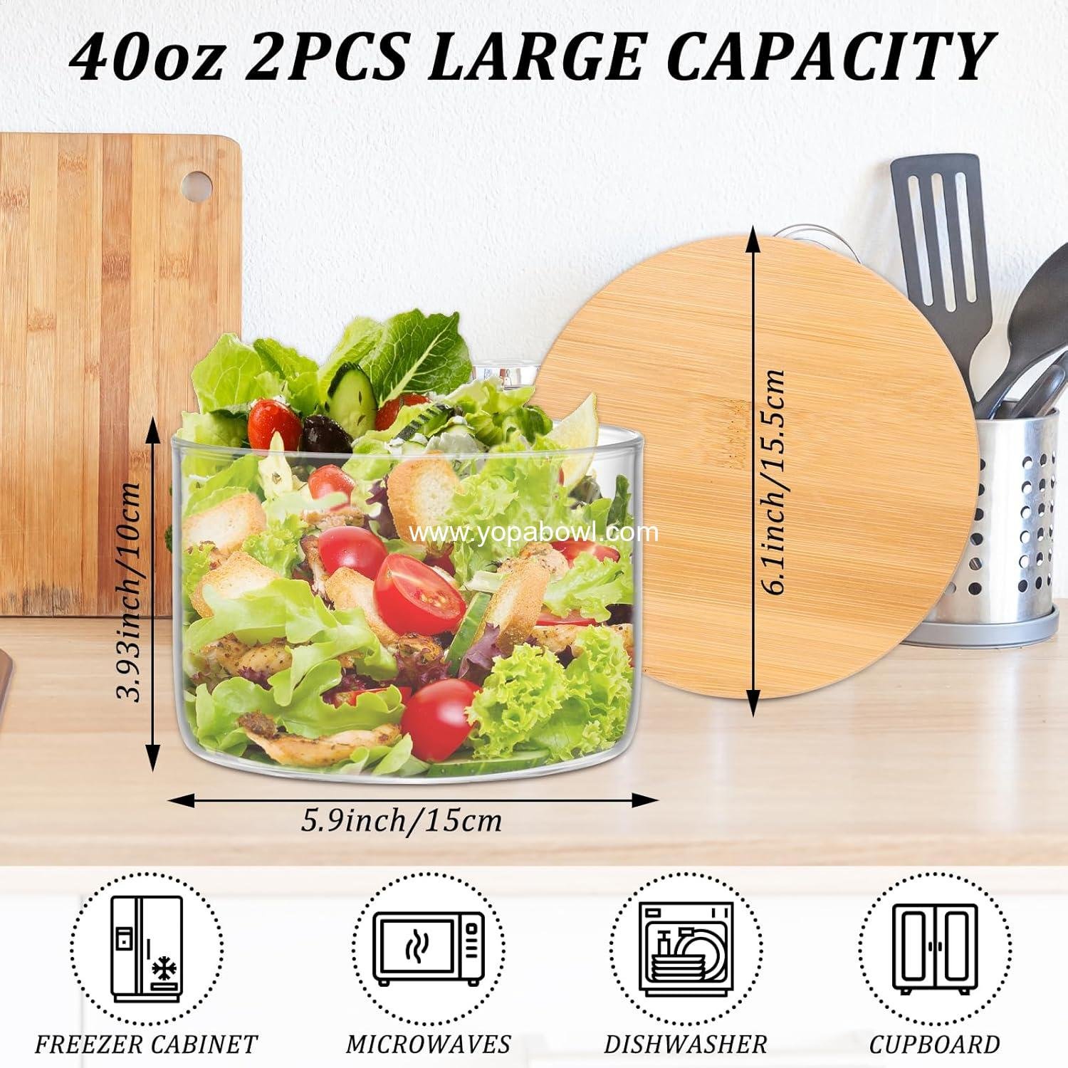 Wholesale 2PCS Premium Glass Trifle Bowl with Lid - Ideal for Desserts, Ice Cream, Fruit, Salads, and Food Storage, 5.5 x 3.5 Inch Clear Round Container with Airtight Lid, Microwave Safe - Factory