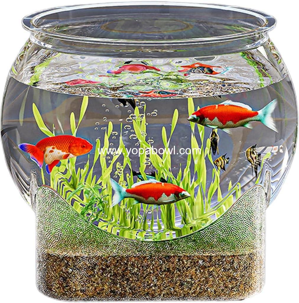 Wholesale Clear Shatterproof Round Plastic Betta Fish Bowl Mini Desktop Aquarium Centerpiece for Home Decoration - Factory