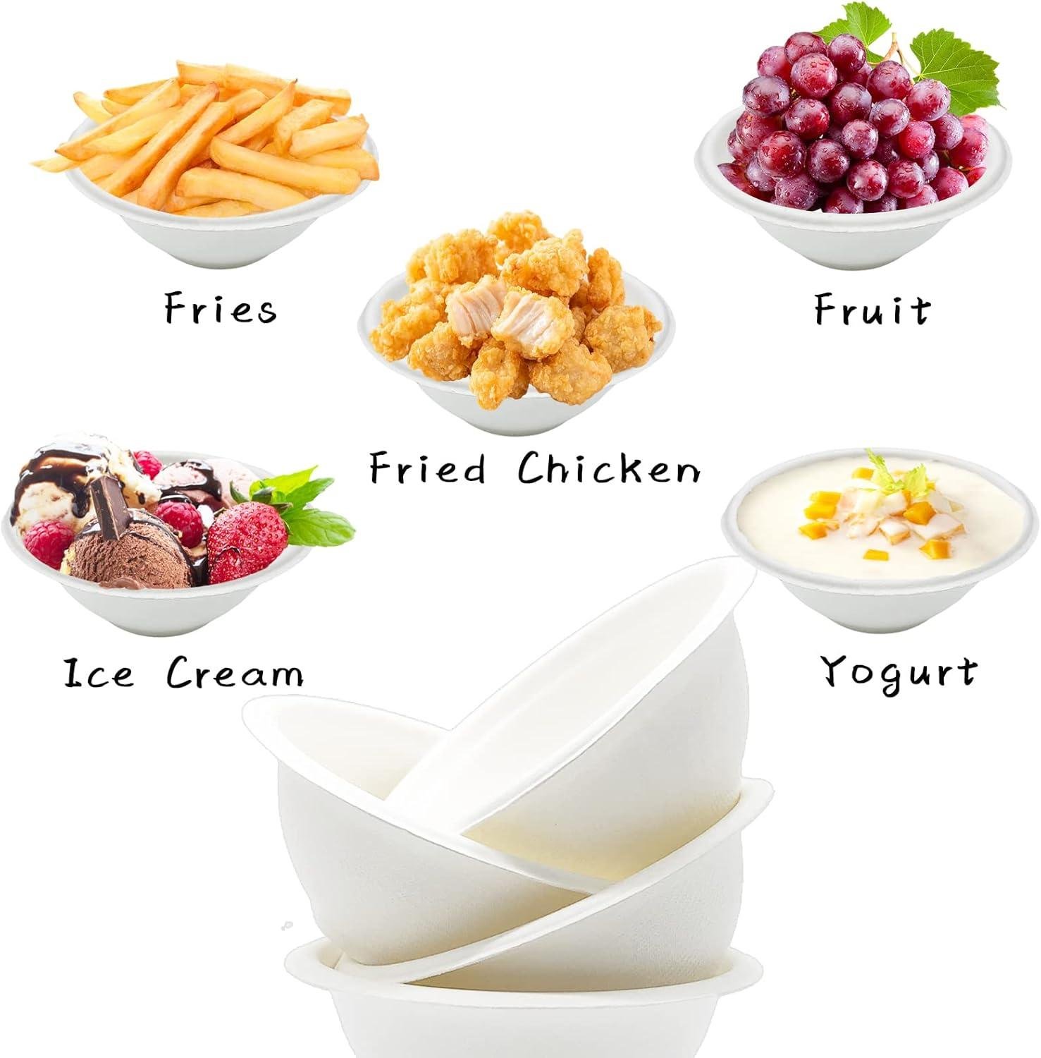 Wholesale 110 Pcs 8oz Compostable Paper Bowls Biodegradable Heavy-Duty Bagasse for Salad Dessert Parties Catering Factory Wholesale 110 Pcs 8oz Compostable Paper Bowls Biodegradable Heavy-Duty Bagasse for Salad Dessert Parties Catering Factory