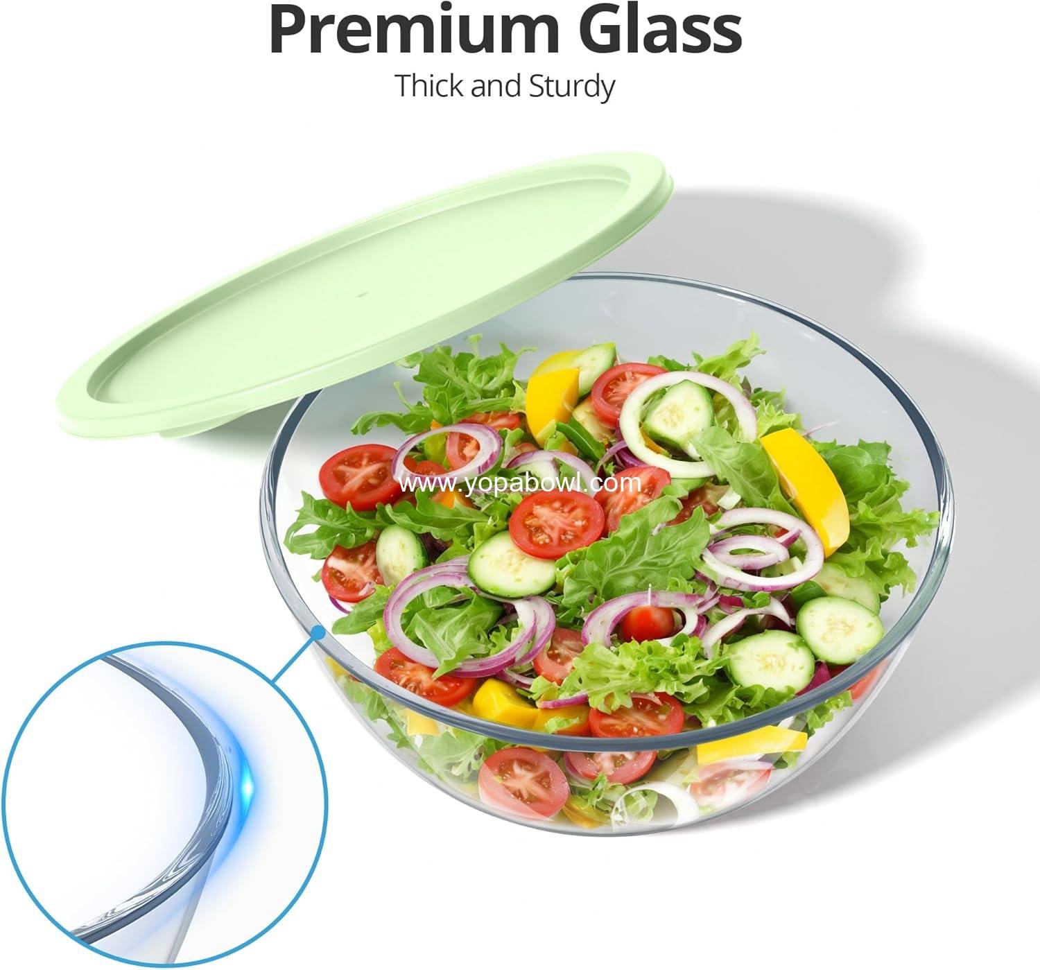 Wholesale Extra Large Clear Glass Mixing Bowls for Kitchen Salad and Bread Storage (4.7 Qt) - Factory