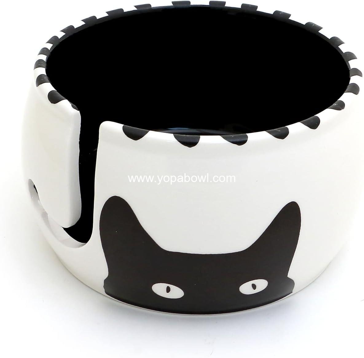 Wholesale Kitty Ears Cat Ceramic Yarn Bowl - Crochet and Knitting Gifts -  Height: XX inches, Width: XX inches, Factory