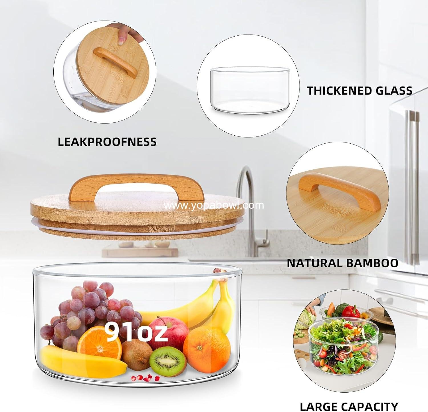 Wholesale 91oz Large Glass Bowls with Lids, Versatile Trifle and Mixing Serving Bowl for Ice Cream, Cakes, Cupcakes, Salads, Microwave & Dishwasher Safe - Manufacturer