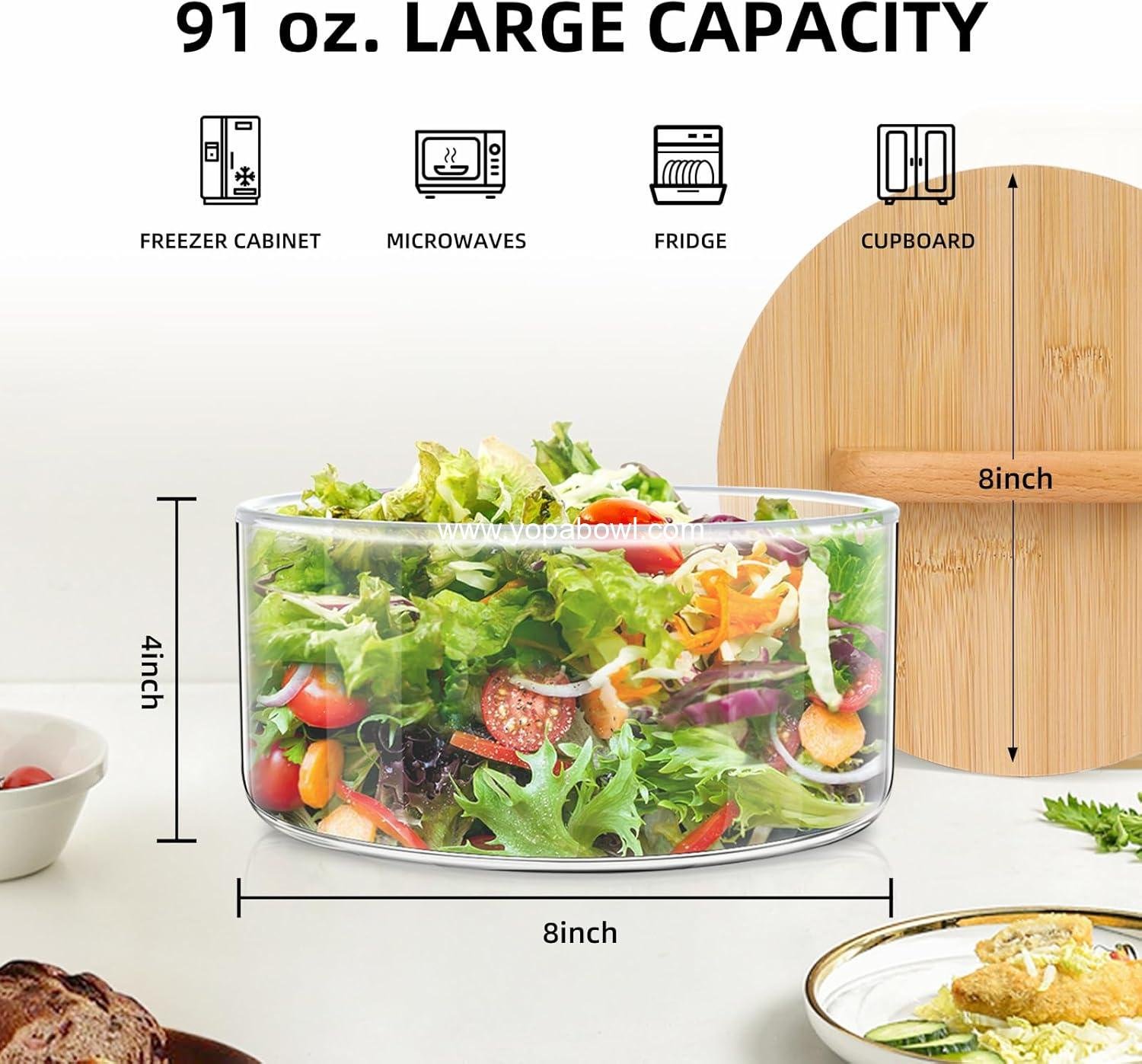 Wholesale 91oz Large Glass Bowls with Lids, Versatile Trifle and Mixing Serving Bowl for Ice Cream, Cakes, Cupcakes, Salads, Microwave & Dishwasher Safe - Manufacturer