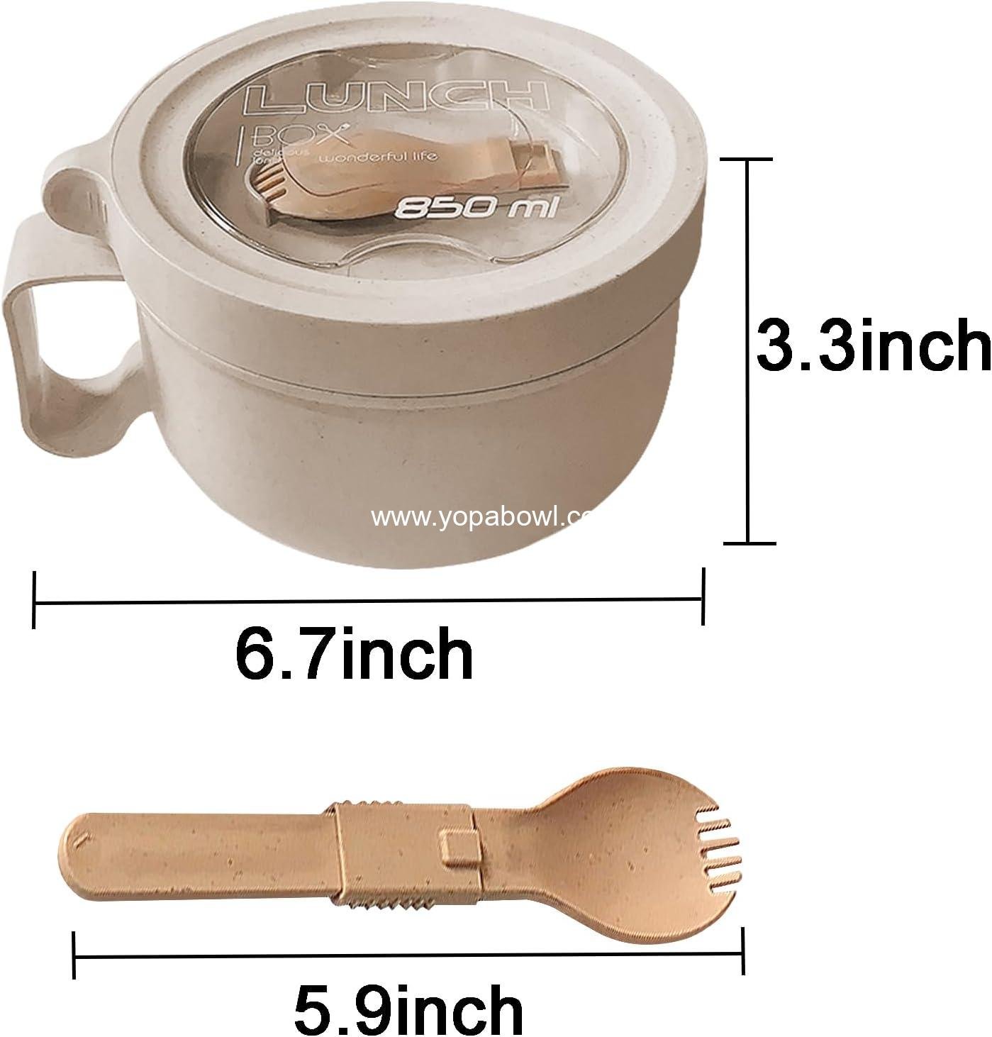 Wholesale Microwave Soup Mugs with Lids, 28.7oz Ramen Bowl with Improved Easy-Grip Design for On-the-Go – Perfect for Soup, Rice, Cereal & More – BPA-Free (Beige) Factory