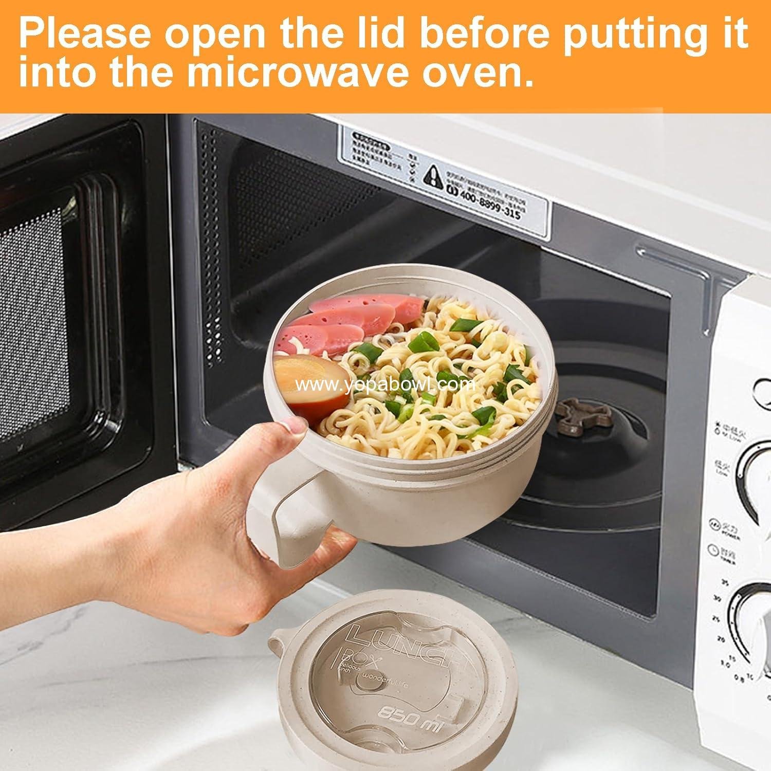 Wholesale Microwave Soup Mugs with Lids, 28.7oz Ramen Bowl with Improved Easy-Grip Design for On-the-Go – Perfect for Soup, Rice, Cereal & More – BPA-Free (Beige) Factory