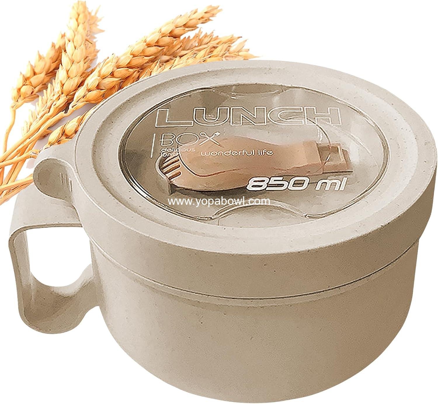 Microwave Soup Mugs with Lids,28.7oz Microwave Ramen Bowl with Lid,Improved Easy-Grip Design for On-the-Go - Holds Soup, Rice, Cereal & More - BPA-Free(Beige)