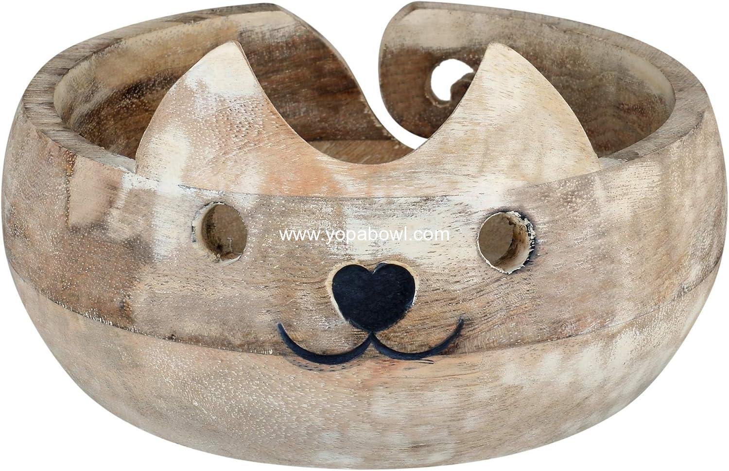 Wholesale Wooden Yarn Bowl for Women - Large 7 x 3 Knitting and Crochet Organizer, Handmade Crocheting Accessories and Supplies, Factory