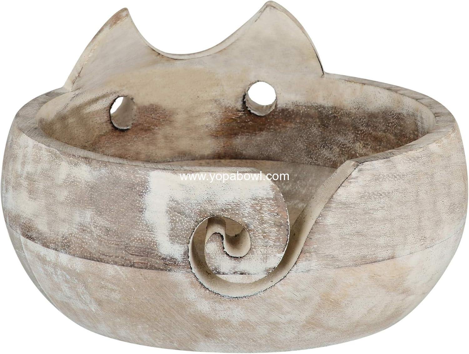 Wholesale Wooden Yarn Bowl for Women - Large 7 x 3 Knitting and Crochet Organizer, Handmade Crocheting Accessories and Supplies, Factory