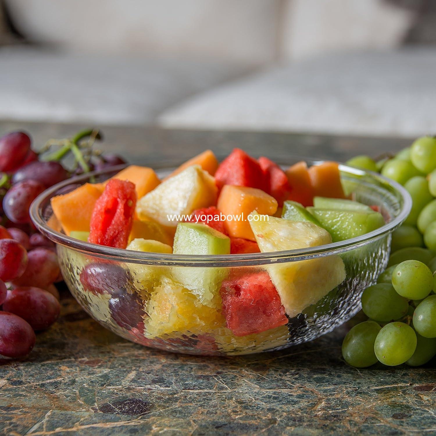 Wholesale BPA-Free Round Pebbled Fruit Serving Bowl, 1.4 Quart, Clear - Factory Wholesale BPA-Free Round Pebbled Fruit Serving Bowl, 1.4 Quart, Clear - Factory