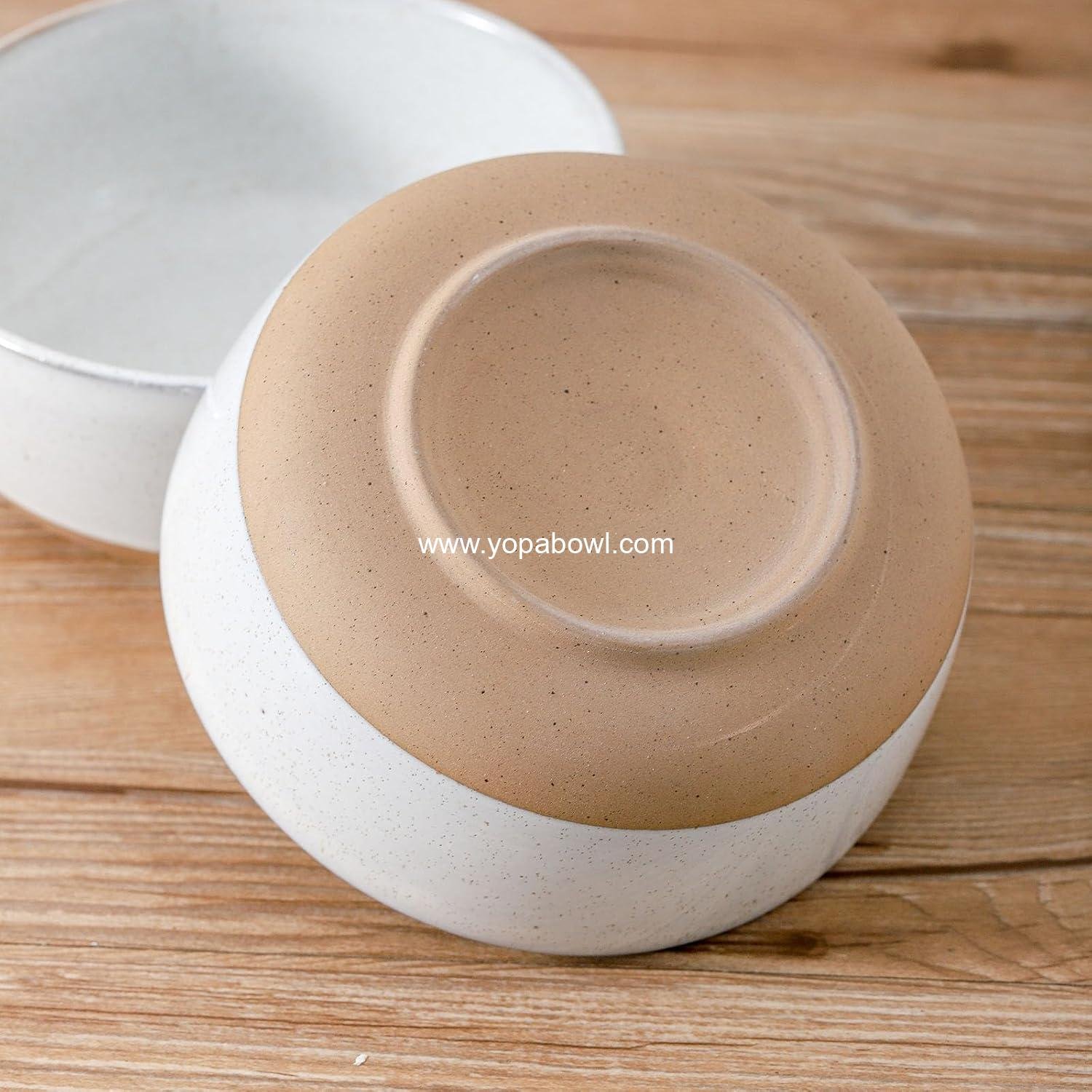 Wholesale Ceramic Soup Bowls Set of 6, 30 oz Stoneware Cereal Bowls for Oatmeal, Popcorn, Soup, Pasta, and Fruit, Microwave & Dishwasher Safe, White Factory