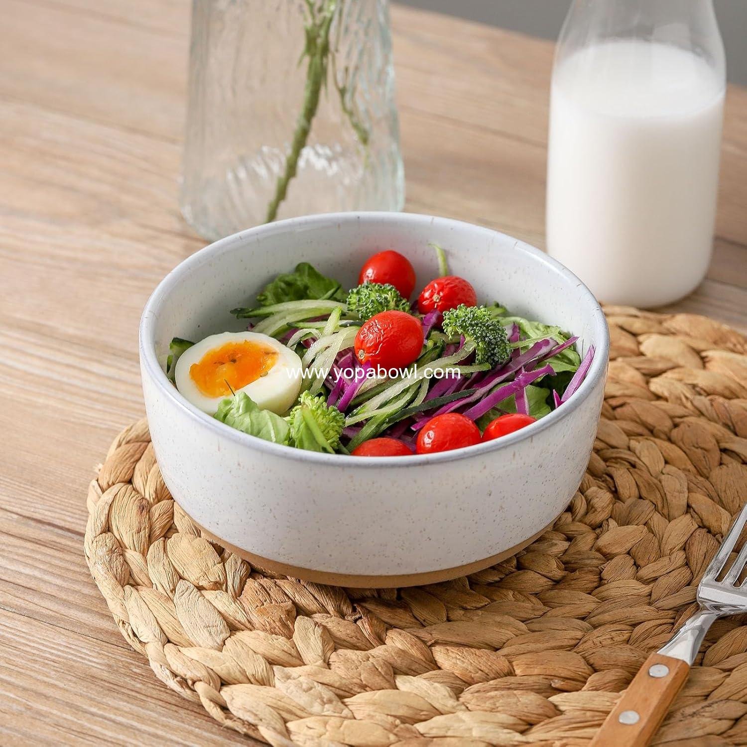 Wholesale Ceramic Soup Bowls Set of 6, 30 oz Stoneware Cereal Bowls for Oatmeal, Popcorn, Soup, Pasta, and Fruit, Microwave & Dishwasher Safe, White Factory