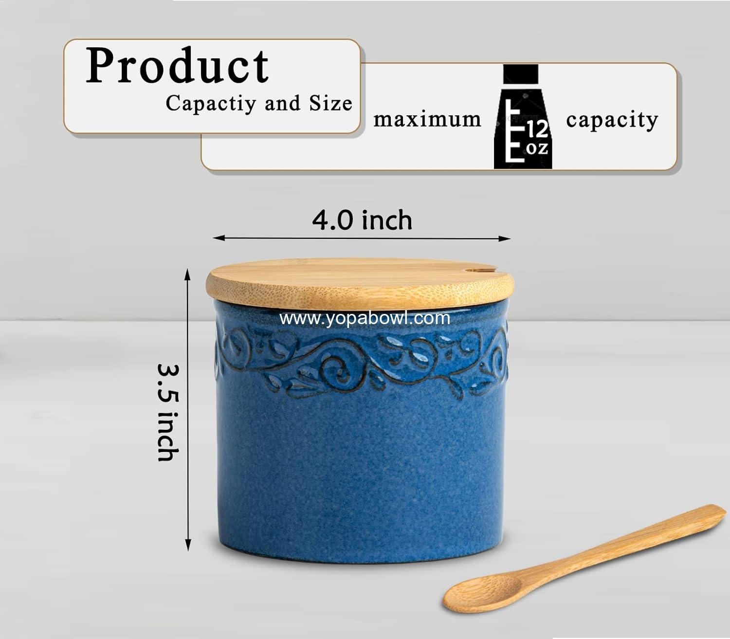 Wholesale Ceramic Sugar Bowl with Lid and Spoon - Blue Sugar Cube Container, Sugar Jar with Spoon, Sugar Dish with Lid, Sugar Holder - Factory