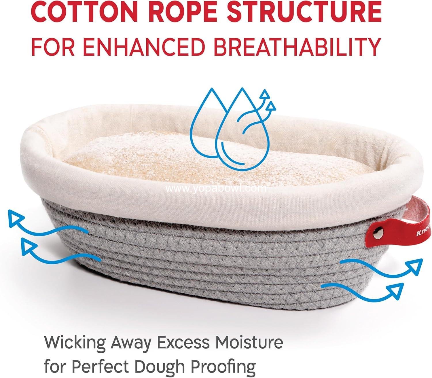 Wholesale Cotton Rope Banneton Bread Proofing Basket Set - Oval & Round Baskets with Liners & Covers for Artisan and Sourdough Bread Baking Factory Wholesale Cotton Rope Banneton Bread Proofing Basket Set - Oval & Round Baskets with Liners & Covers for Artisan and Sourdough Bread Baking Factory