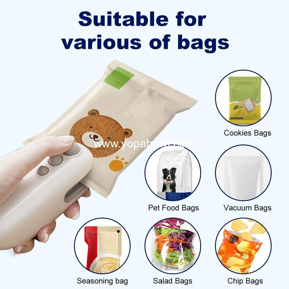 Wholesale Portable Mini Bag Sealer, 2025 Upgrade Handheld Vacuum Food Sealer for Plastic and Snack Bags, Rechargeable for Travelers (White) Factory Wholesale Portable Mini Bag Sealer, 2025 Upgrade Handheld Vacuum Food Sealer for Plastic and Snack Bags, Rechargeable for Travelers (White) Factory