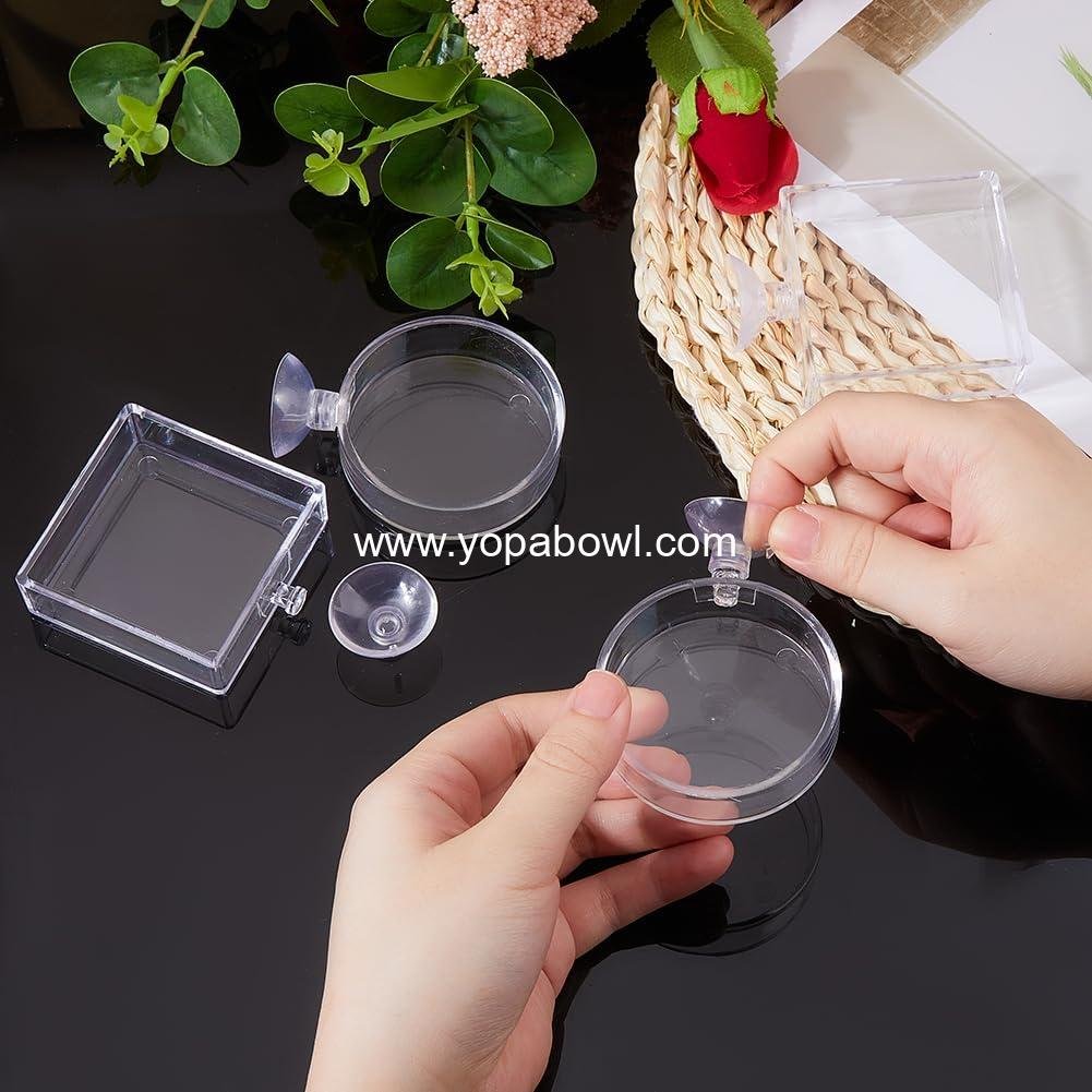 Wholesale 4Pcs Fish Tank Feeder Dishes 7.3cm/2.9