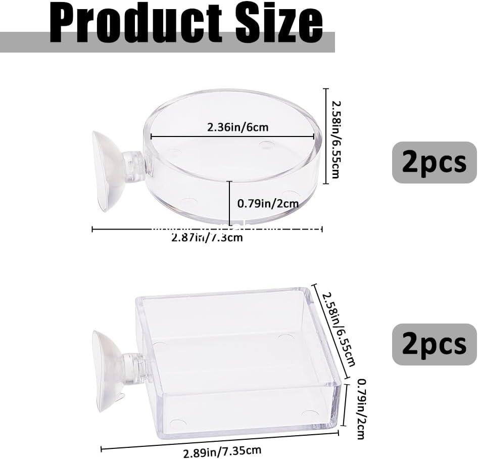 Wholesale 4Pcs Fish Tank Feeder Dishes 7.3cm/2.9