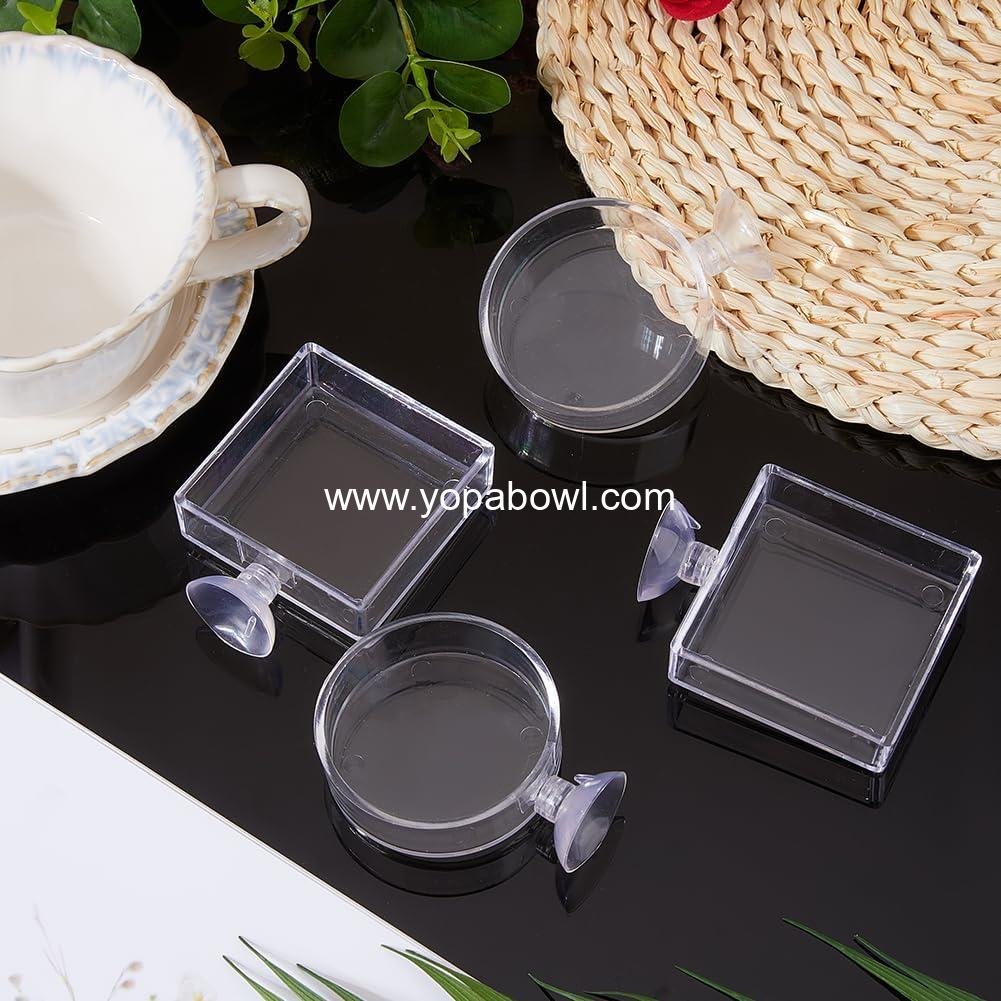 Wholesale 4Pcs Fish Tank Feeder Dishes 7.3cm/2.9