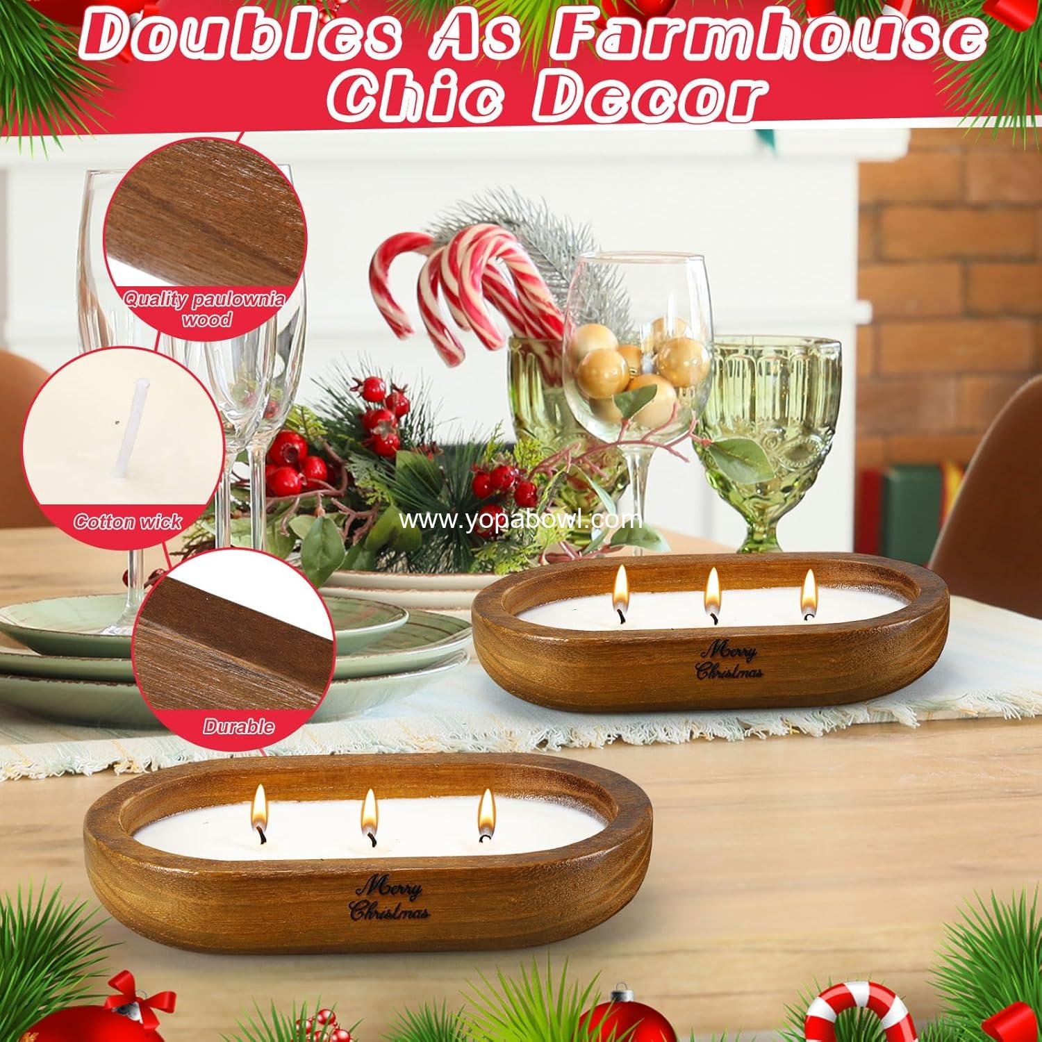 Wholesale 2 Pack Dough Bowl Christmas Candle 9.4 x 5.7 x 1.8 Inch Scented 3 Wick Decorative Candles for Home Decor Farmhouse Gift for Christmas Factory Wholesale 2 Pack Dough Bowl Christmas Candle 9.4 x 5.7 x 1.8 Inch Scented 3 Wick Decorative Candles for Home Decor Farmhouse Gift for Christmas Factory