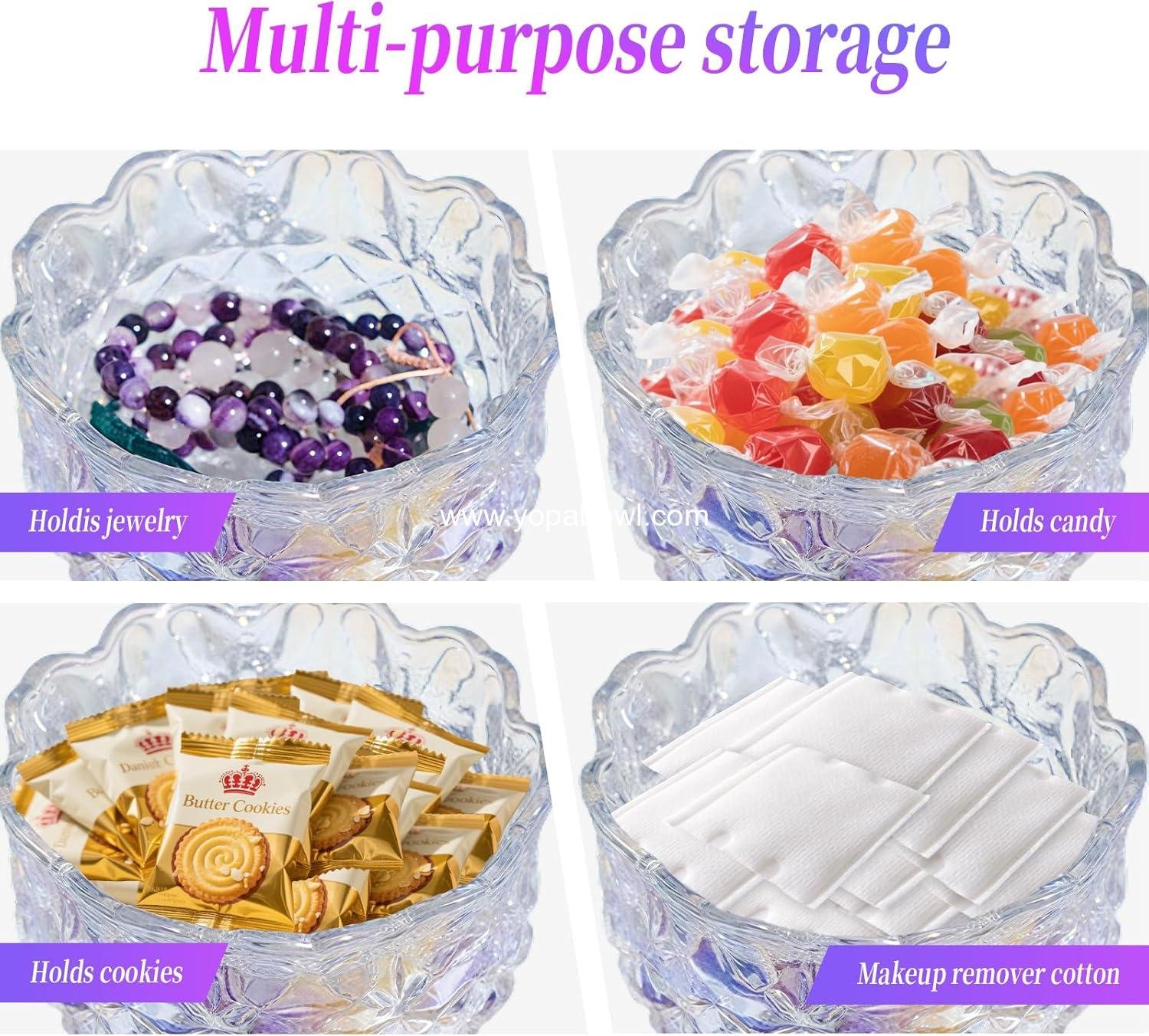 OEM Crystal Sugar Bowl with Butterfly Lid, Vintage Footed Candy Dish, Decorative Glass Jar for Jewelry, Ideal for Office, Bathroom, Weddings, Parties, Gifts for Women, Girls, and Mothers Day, 10oz, Dazzling Colors, Factory