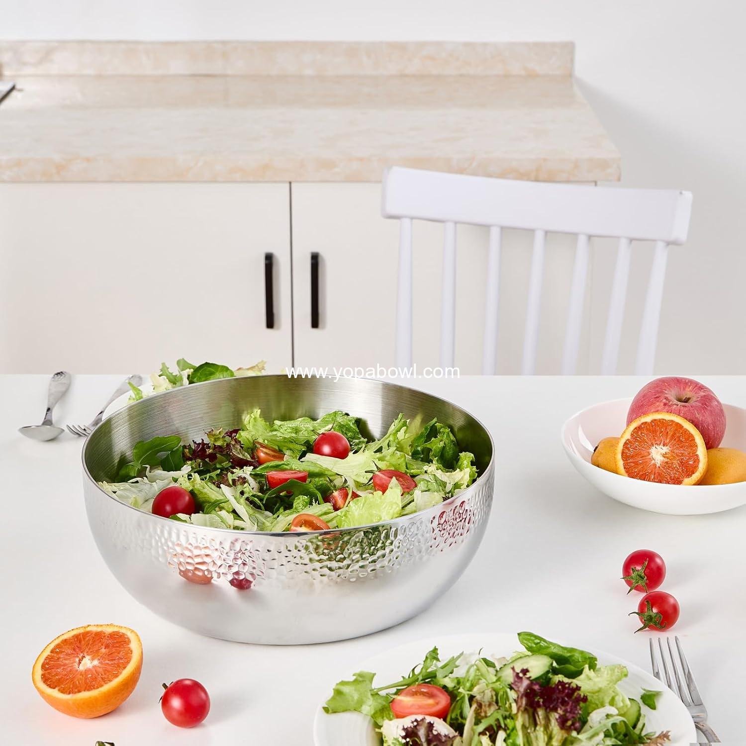 Wholesale 150oz Stainless Steel Hammered Salad Bowl Large Fruit Popcorn Serving Bowl Manufacturer Wholesale 150oz Stainless Steel Hammered Salad Bowl Large Fruit Popcorn Serving Bowl Manufacturer