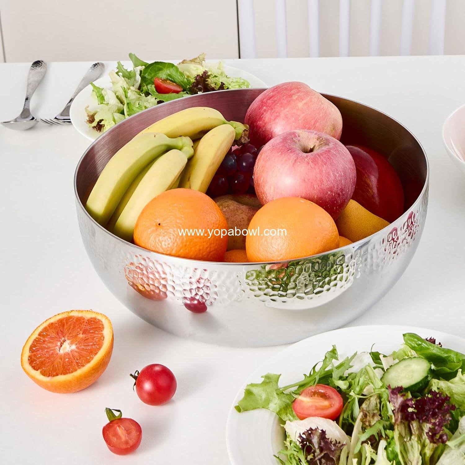 Wholesale 150oz Stainless Steel Hammered Salad Bowl Large Fruit Popcorn Serving Bowl Manufacturer Wholesale 150oz Stainless Steel Hammered Salad Bowl Large Fruit Popcorn Serving Bowl Manufacturer
