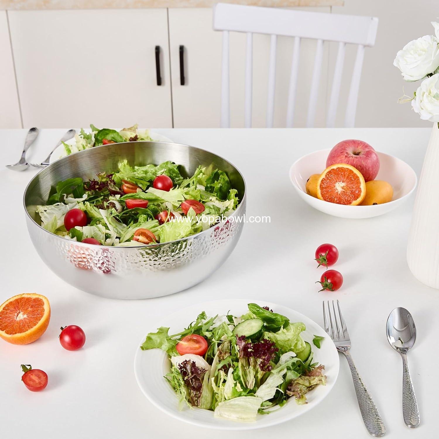 Wholesale 150oz Stainless Steel Hammered Salad Bowl Large Fruit Popcorn Serving Bowl Manufacturer Wholesale 150oz Stainless Steel Hammered Salad Bowl Large Fruit Popcorn Serving Bowl Manufacturer