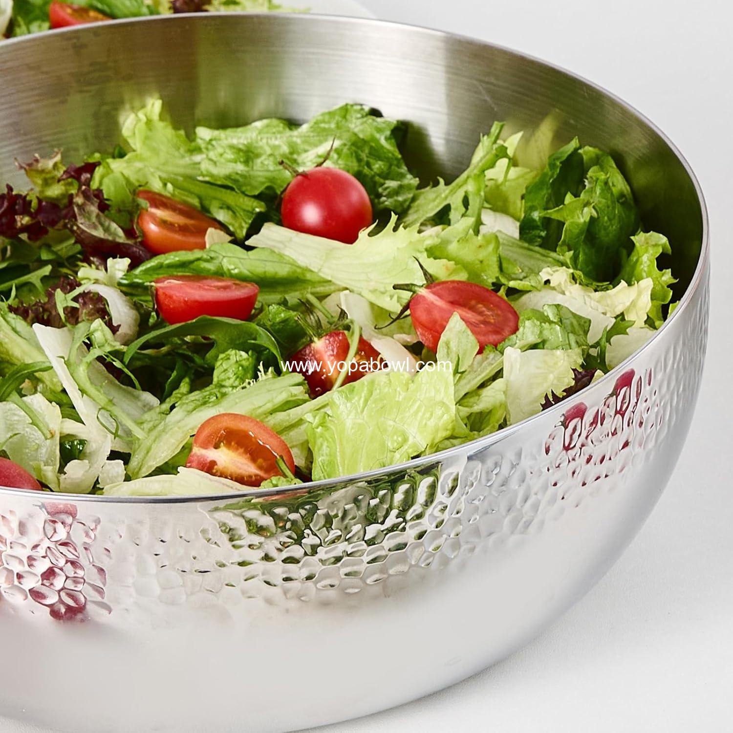 Wholesale 150oz Stainless Steel Hammered Salad Bowl Large Fruit Popcorn Serving Bowl Manufacturer Wholesale 150oz Stainless Steel Hammered Salad Bowl Large Fruit Popcorn Serving Bowl Manufacturer