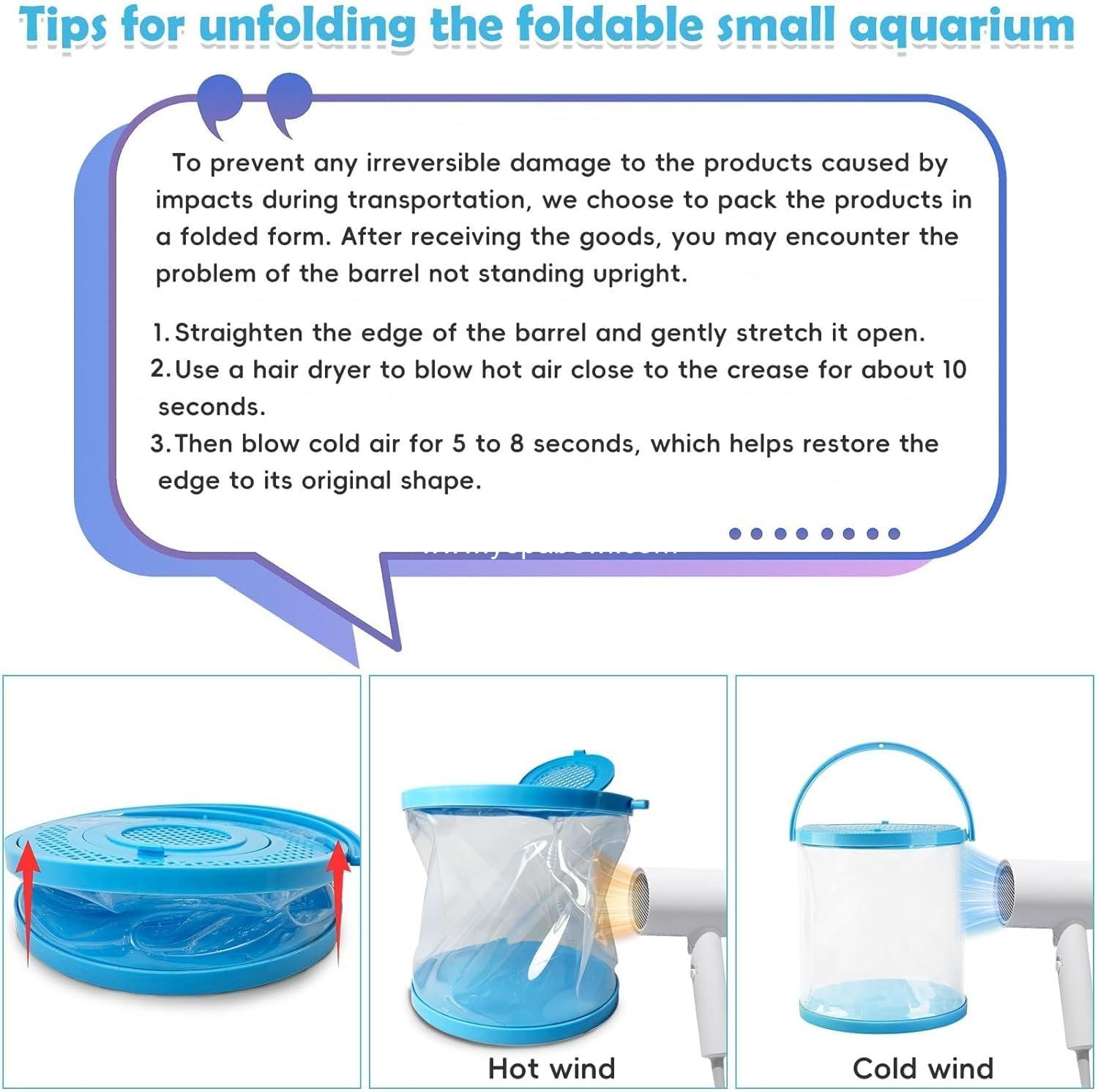 Wholesale Foldable Small Aquarium Plastic Fish Tank - Portable Clear Fish Bowl for Ocean Adventures and Beach Activities, Manufacturer
