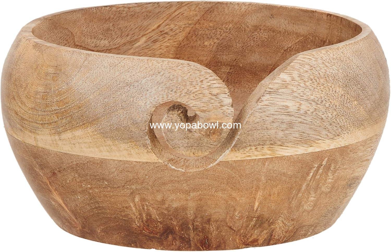 Wholesale Wooden Yarn Bowl for Women - Large 7 x 3 Crochet Holder, Handmade Knitting Accessories Organizer, Factory