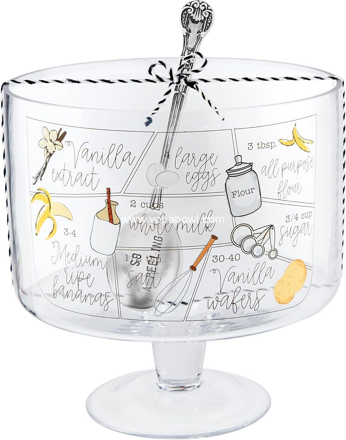 Mud Pie Banana Pudding Recipe Bowl Set; dish 7 3/4" x 8" dia | spoon 6"