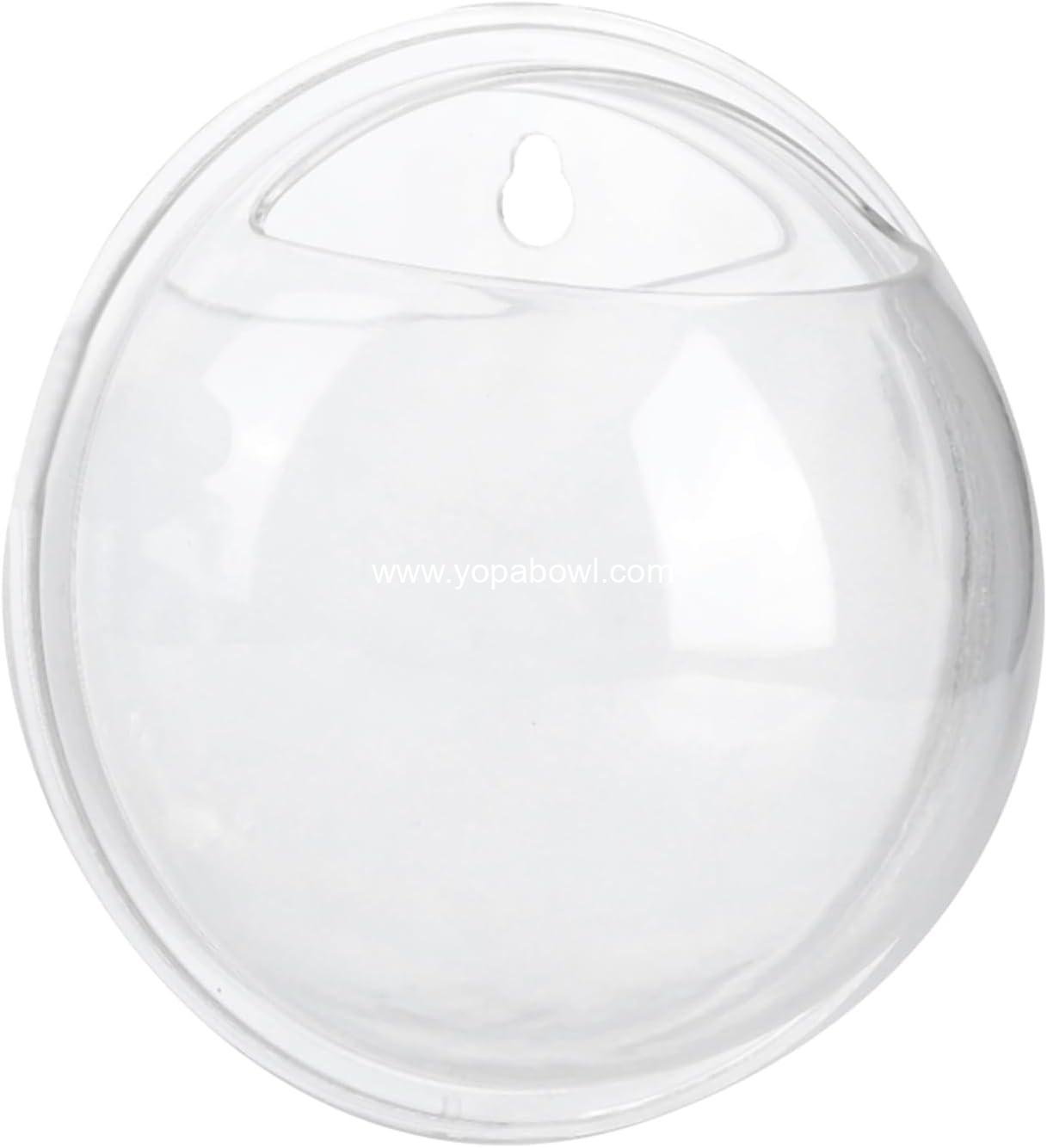 Wholesale Transparent Fish Bowl Acrylic Wall Mounted Aquarium 15cm with Plant Holder for Living Room Office Factory Wholesale Transparent Fish Bowl Acrylic Wall Mounted Aquarium 15cm with Plant Holder for Living Room Office Factory