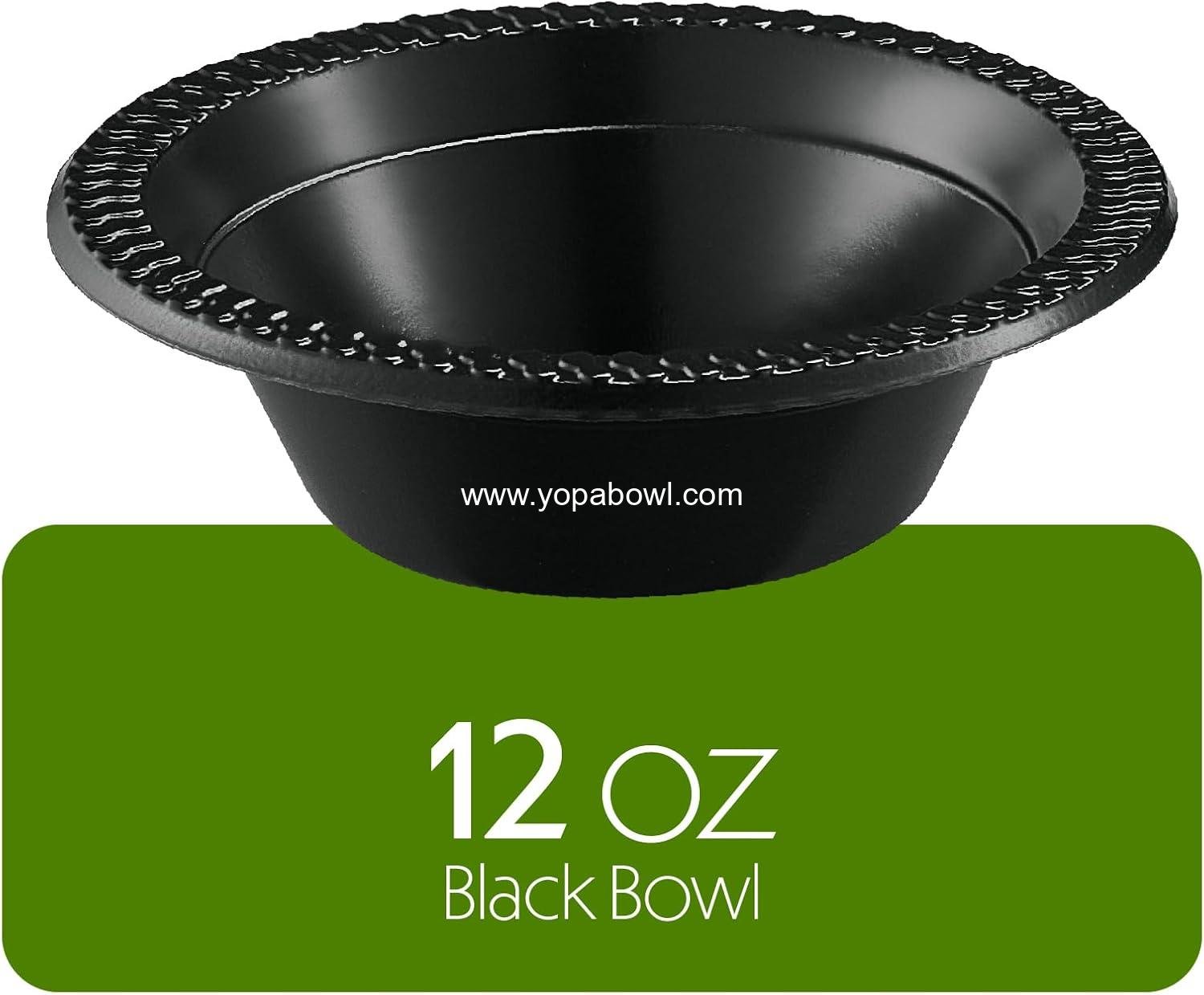 Wholesale 100 PCS Black Plastic Bowls 12 oz Disposable Soup and Salad Plates for Parties and Weddings Factory Wholesale 100 PCS Black Plastic Bowls 12 oz Disposable Soup and Salad Plates for Parties and Weddings Factory