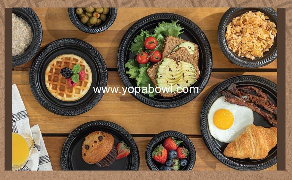 Wholesale 100 PCS Black Plastic Bowls 12 oz Disposable Soup and Salad Plates for Parties and Weddings Factory Wholesale 100 PCS Black Plastic Bowls 12 oz Disposable Soup and Salad Plates for Parties and Weddings Factory