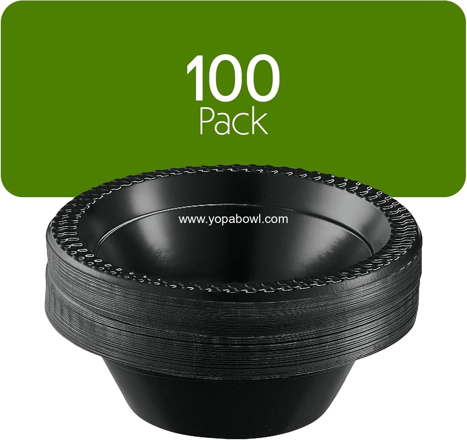 Wholesale 100 PCS Black Plastic Bowls 12 oz Disposable Soup and Salad Plates for Parties and Weddings Factory Wholesale 100 PCS Black Plastic Bowls 12 oz Disposable Soup and Salad Plates for Parties and Weddings Factory