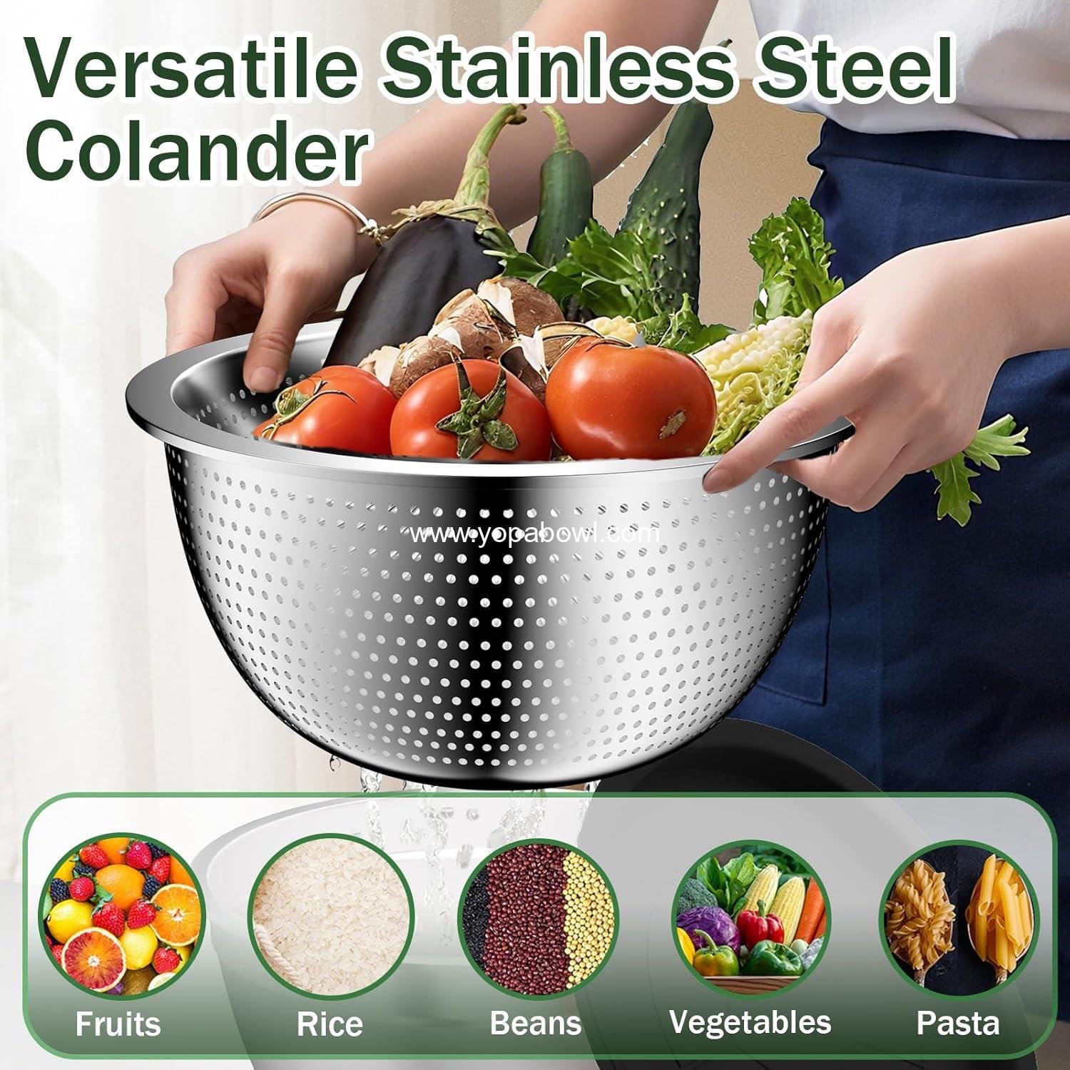 Wholesale Mixing Bowls with Lids Set, 16PC Stainless Steel Nesting Storage Bowls with Mixing Bowl, Colander, Strainer & Grater, Metal Salad Bowl for Kitchen Gadgets, Factory Wholesale Mixing Bowls with Lids Set, 16PC Stainless Steel Nesting Storage Bowls with Mixing Bowl, Colander, Strainer & Grater, Metal Salad Bowl for Kitchen Gadgets, Factory
